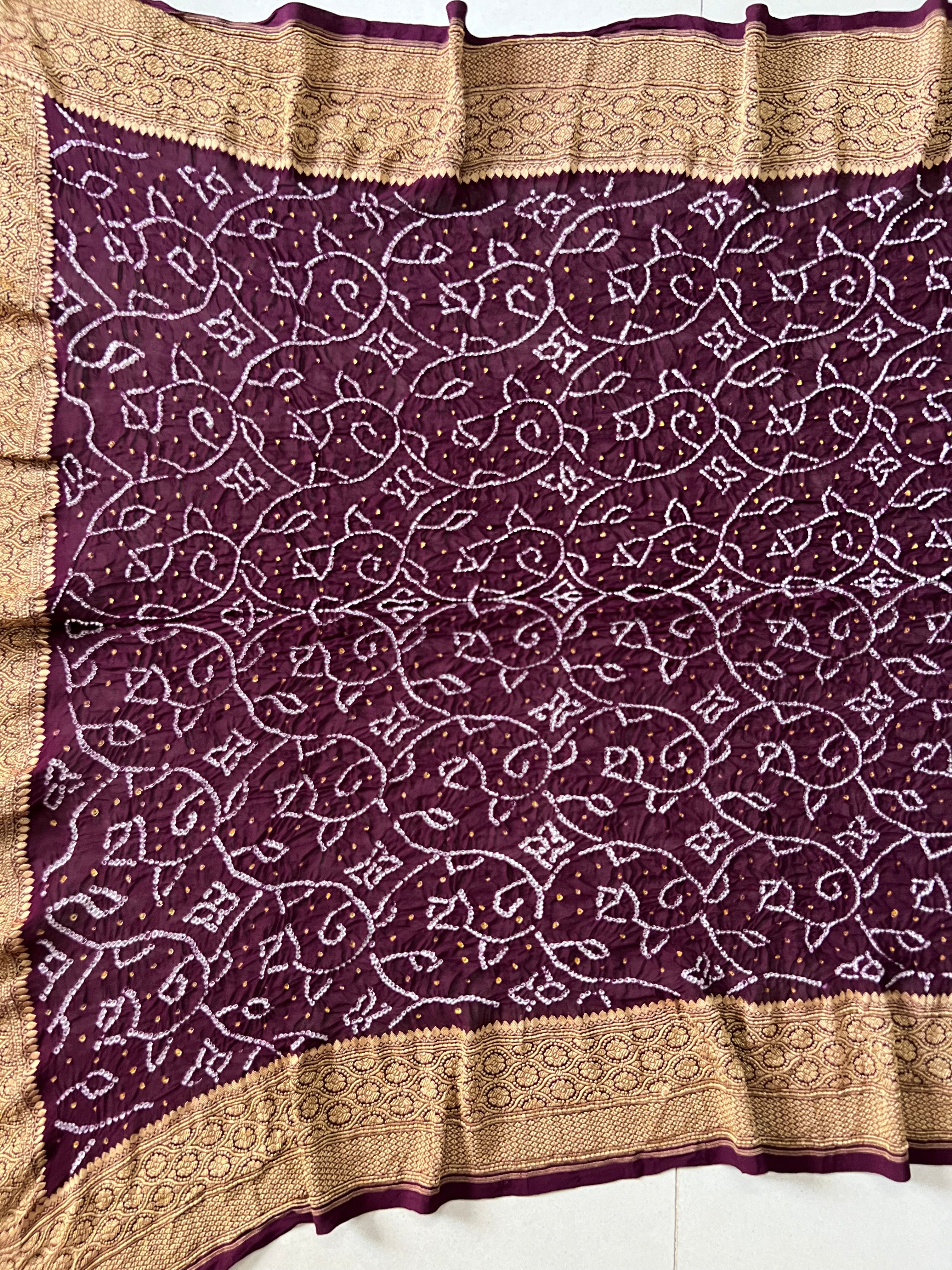 Georgette Heavy Rai Bandhej Saree