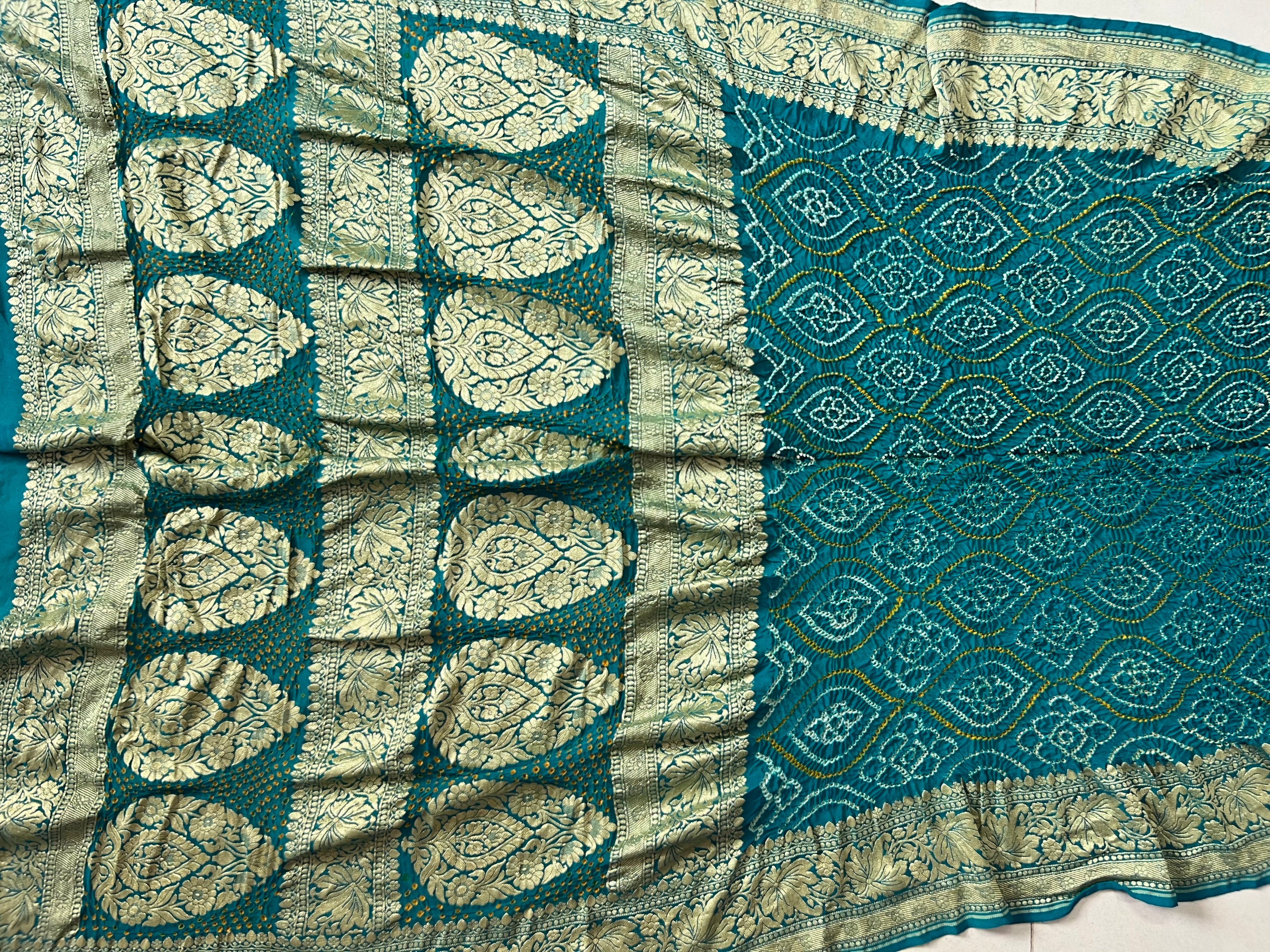 Georgette Heavy Rai Bandhej Saree