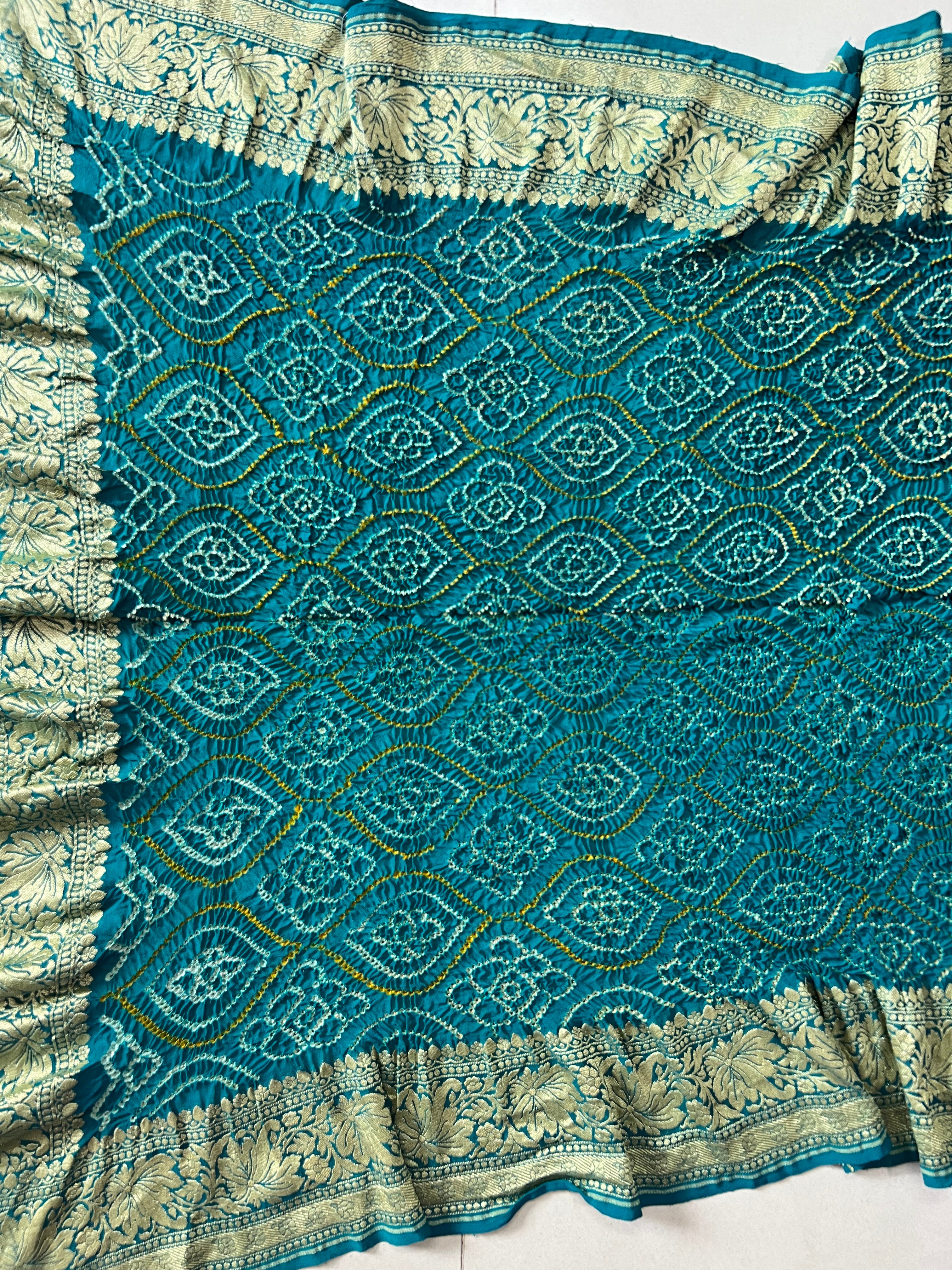 Georgette Heavy Rai Bandhej Saree