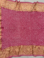 Georgette Heavy Rai Bandhej Saree