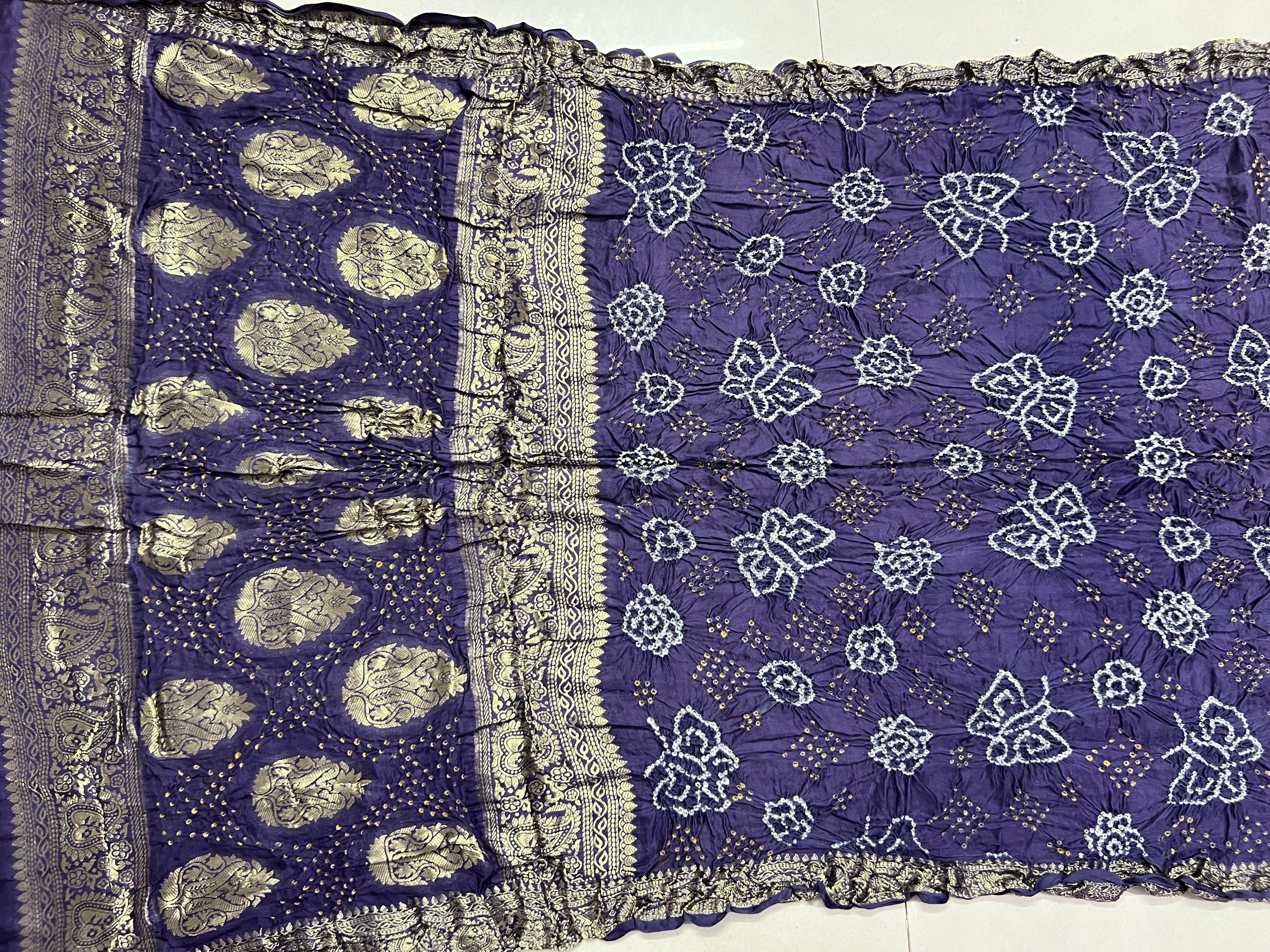 Gaji Silk Bandhej Saree