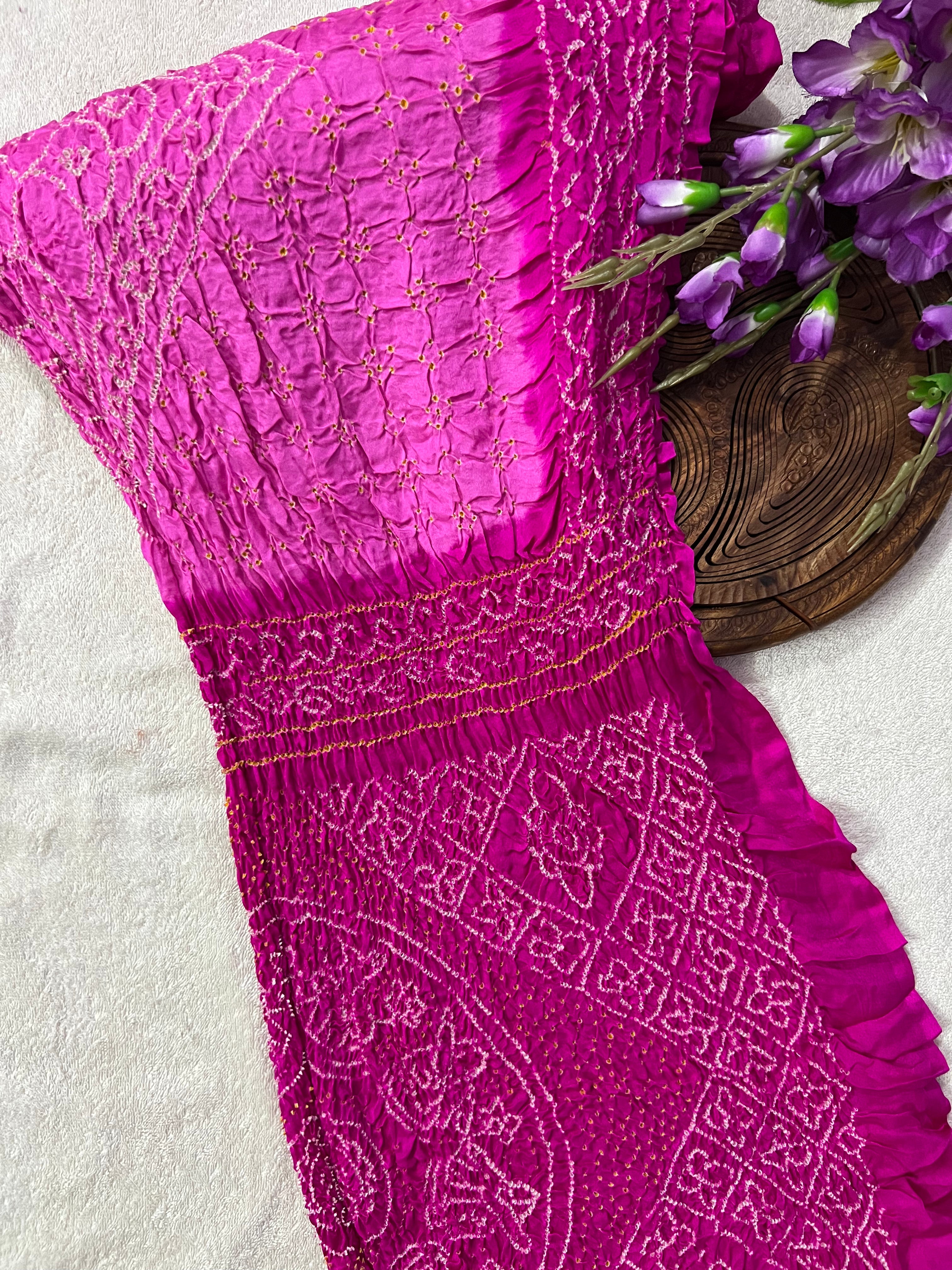Gaji Silk Bandhej Saree