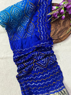 Gaji Silk Bandhej Saree
