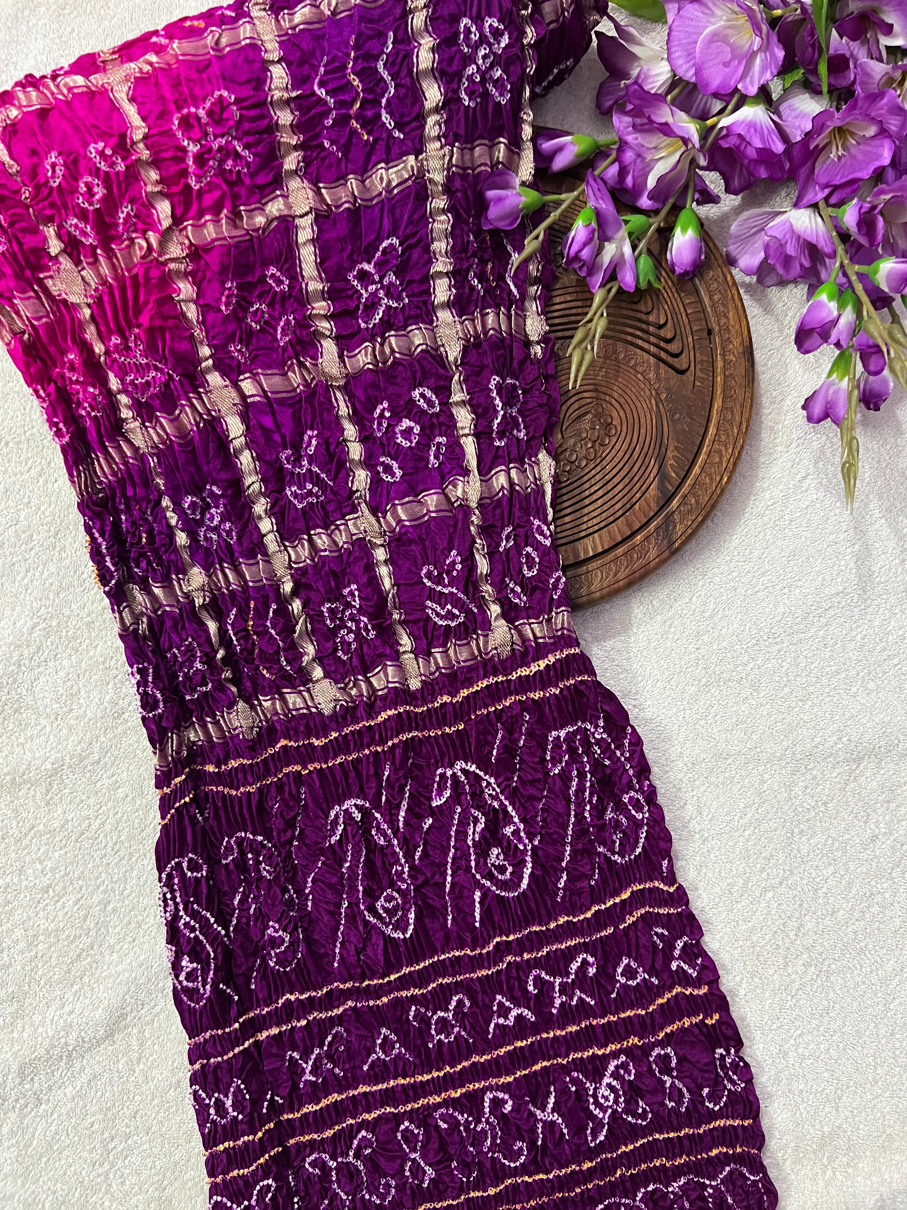 Gaji Silk Gharchola Bandhej Saree