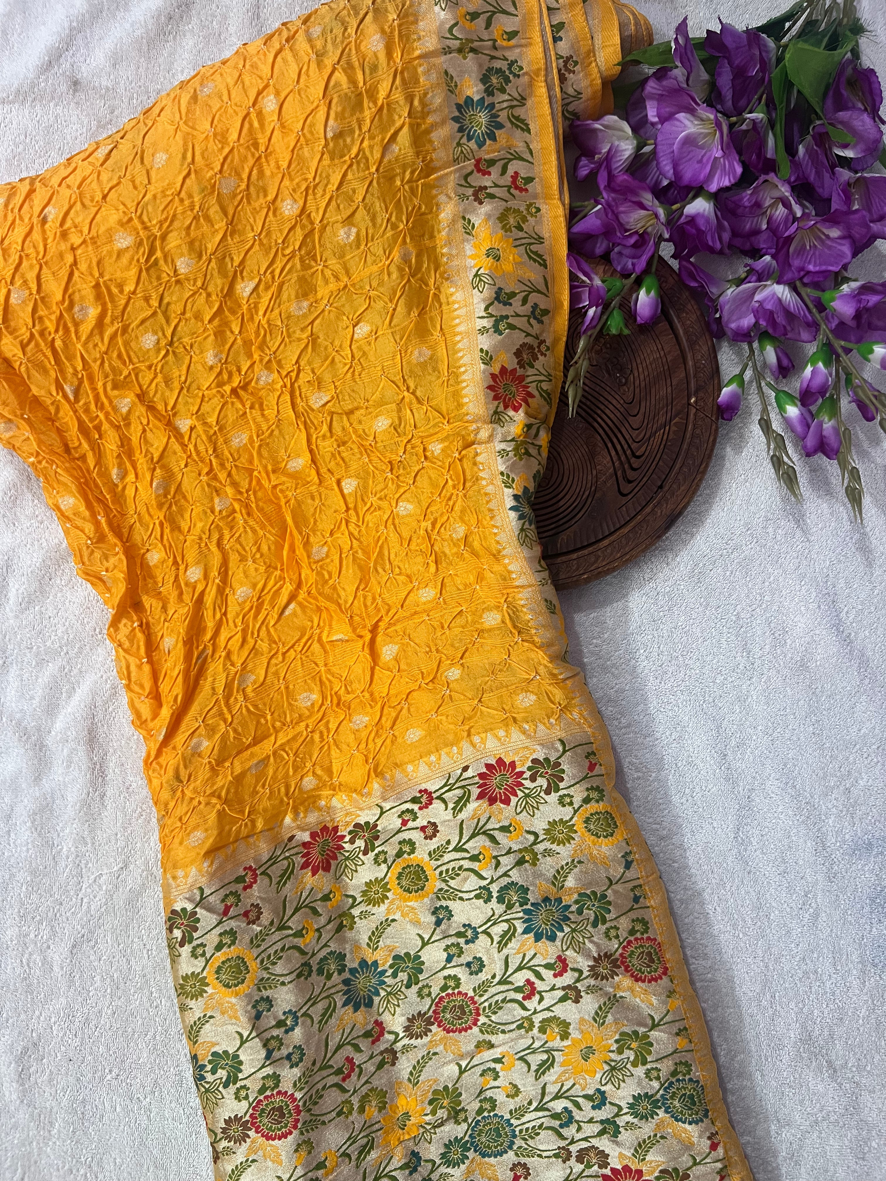 Tussar Bandhej Saree Main image