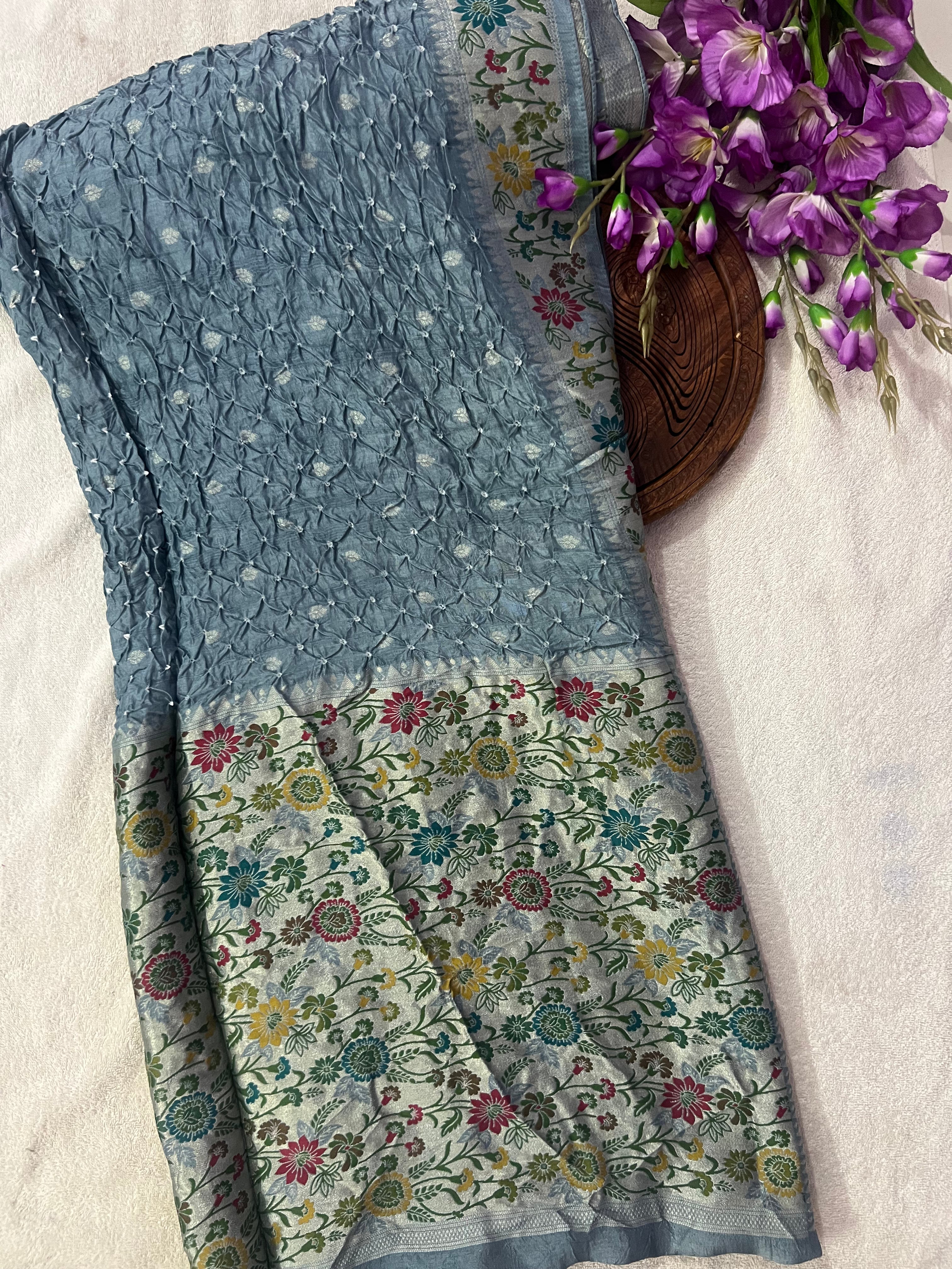 Tussar Bandhej Saree