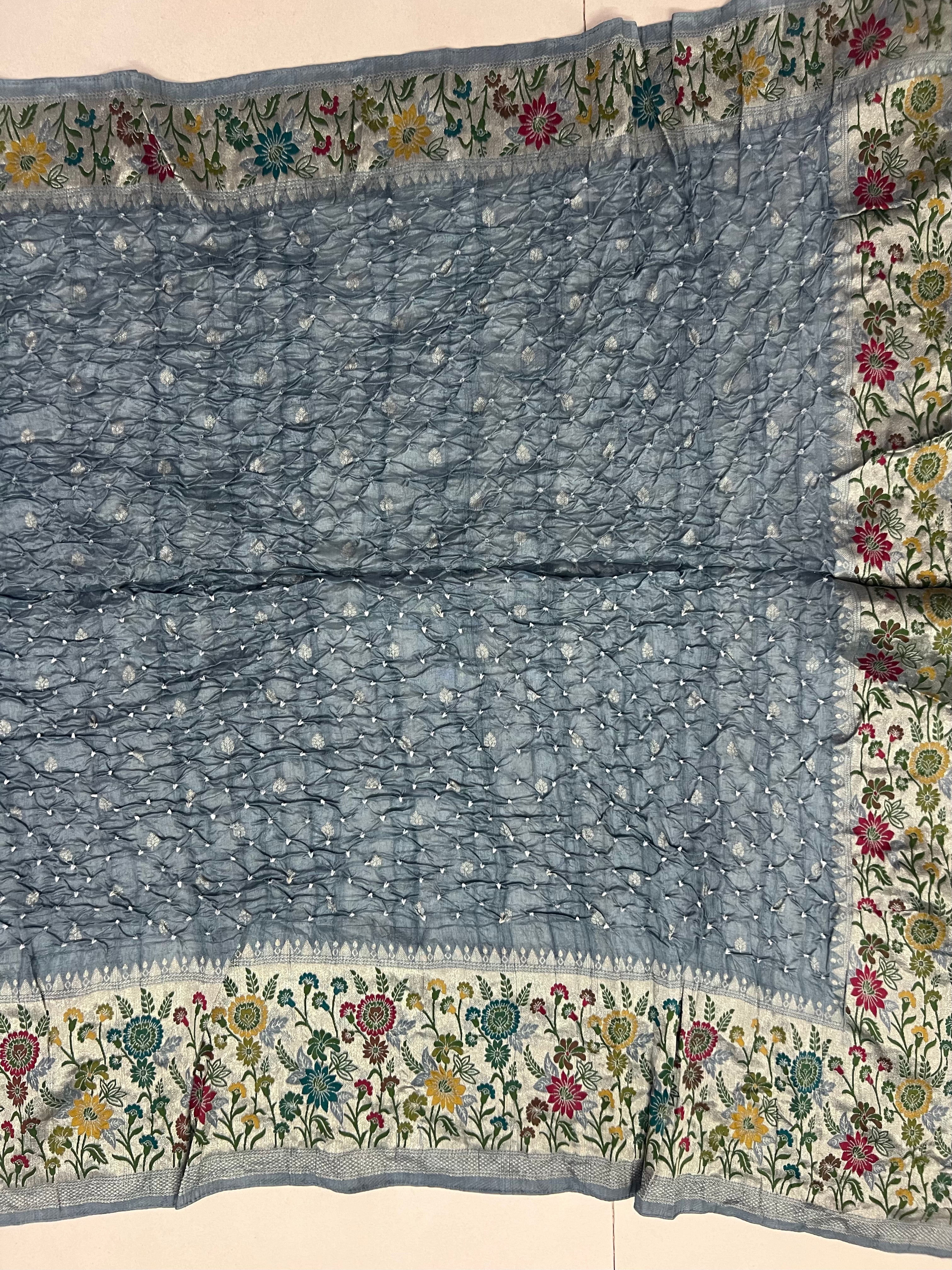 Tussar Bandhej Saree