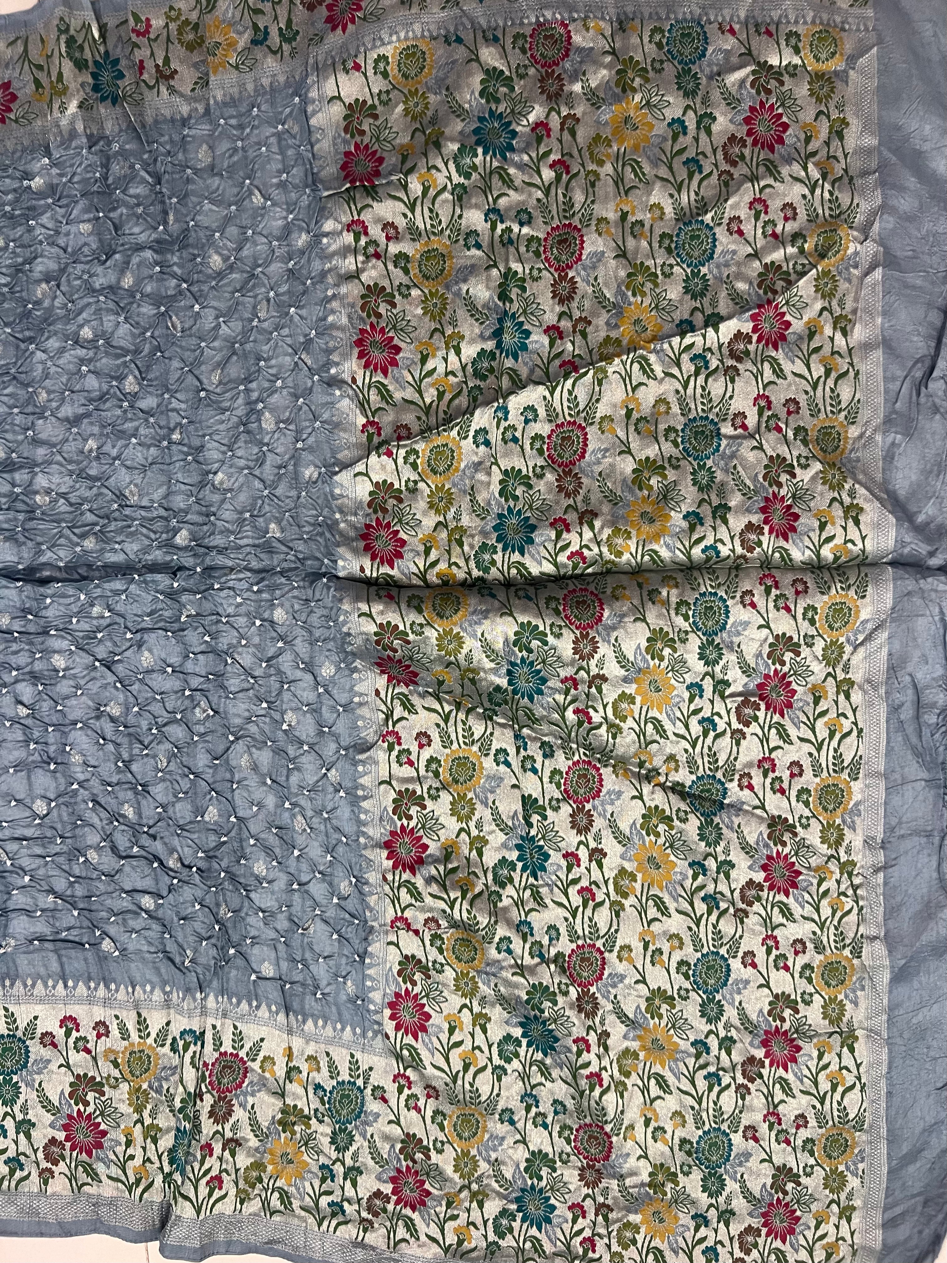 Tussar Bandhej Saree