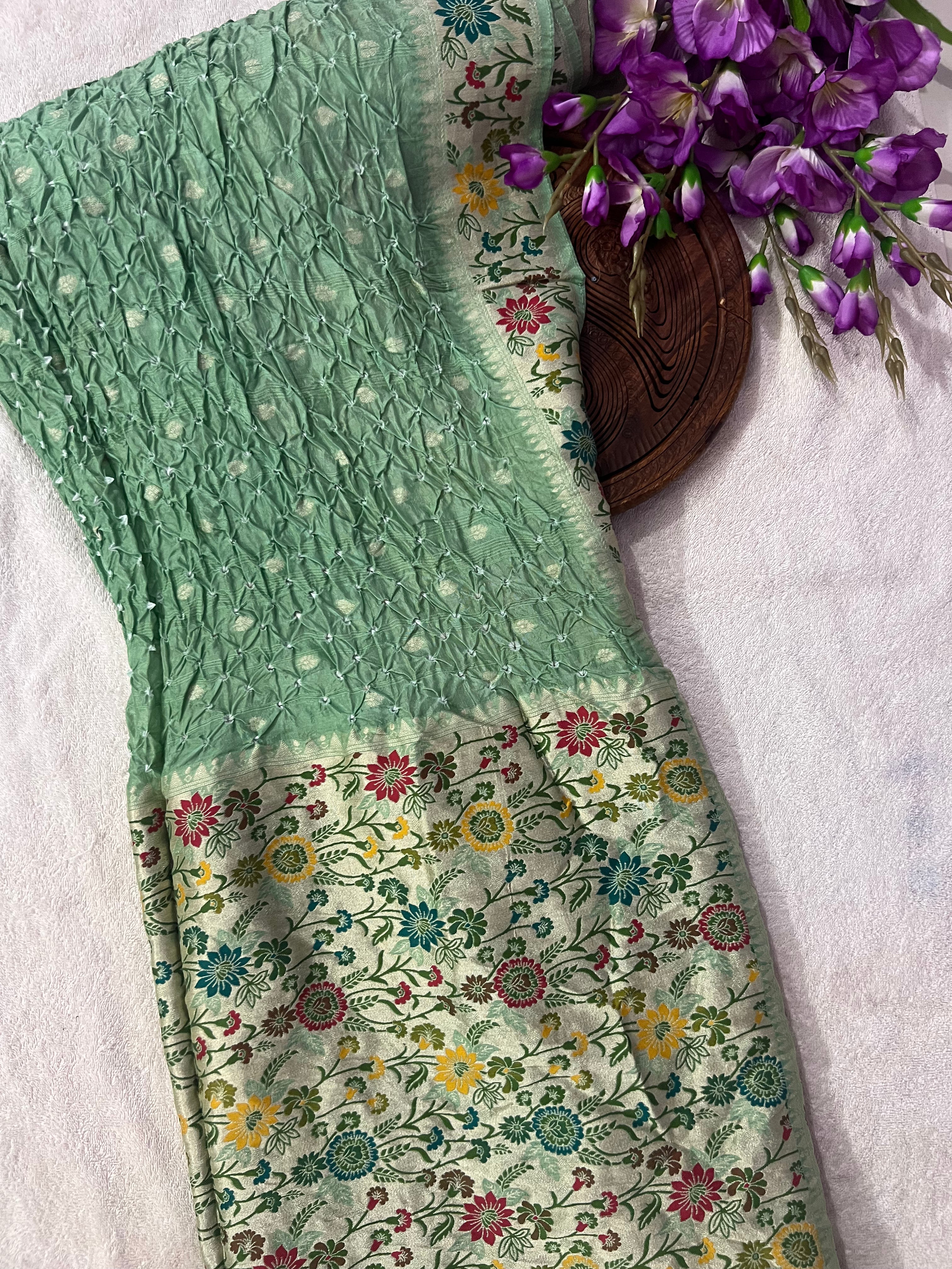 Tussar Bandhej Saree