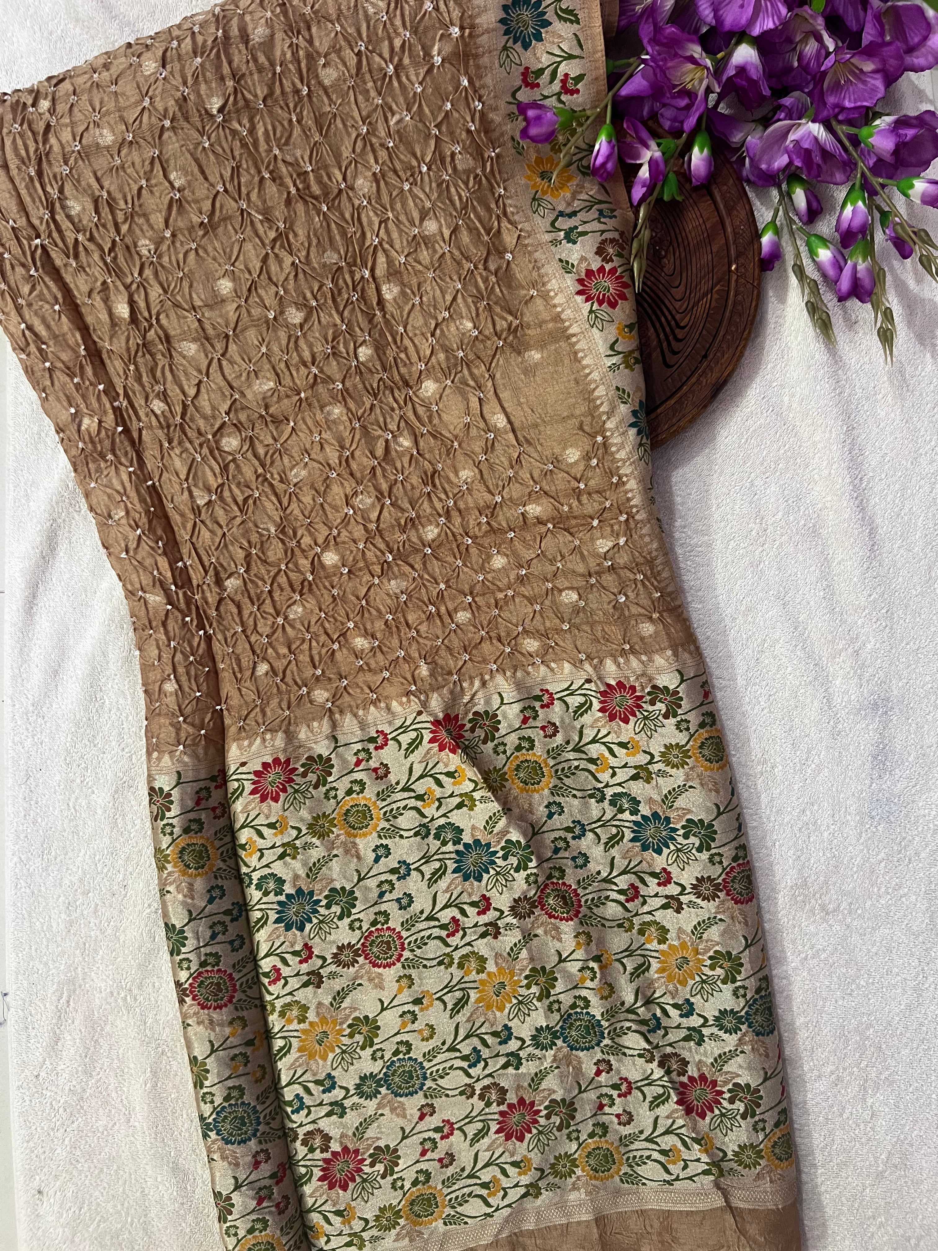 Tussar Bandhej Saree