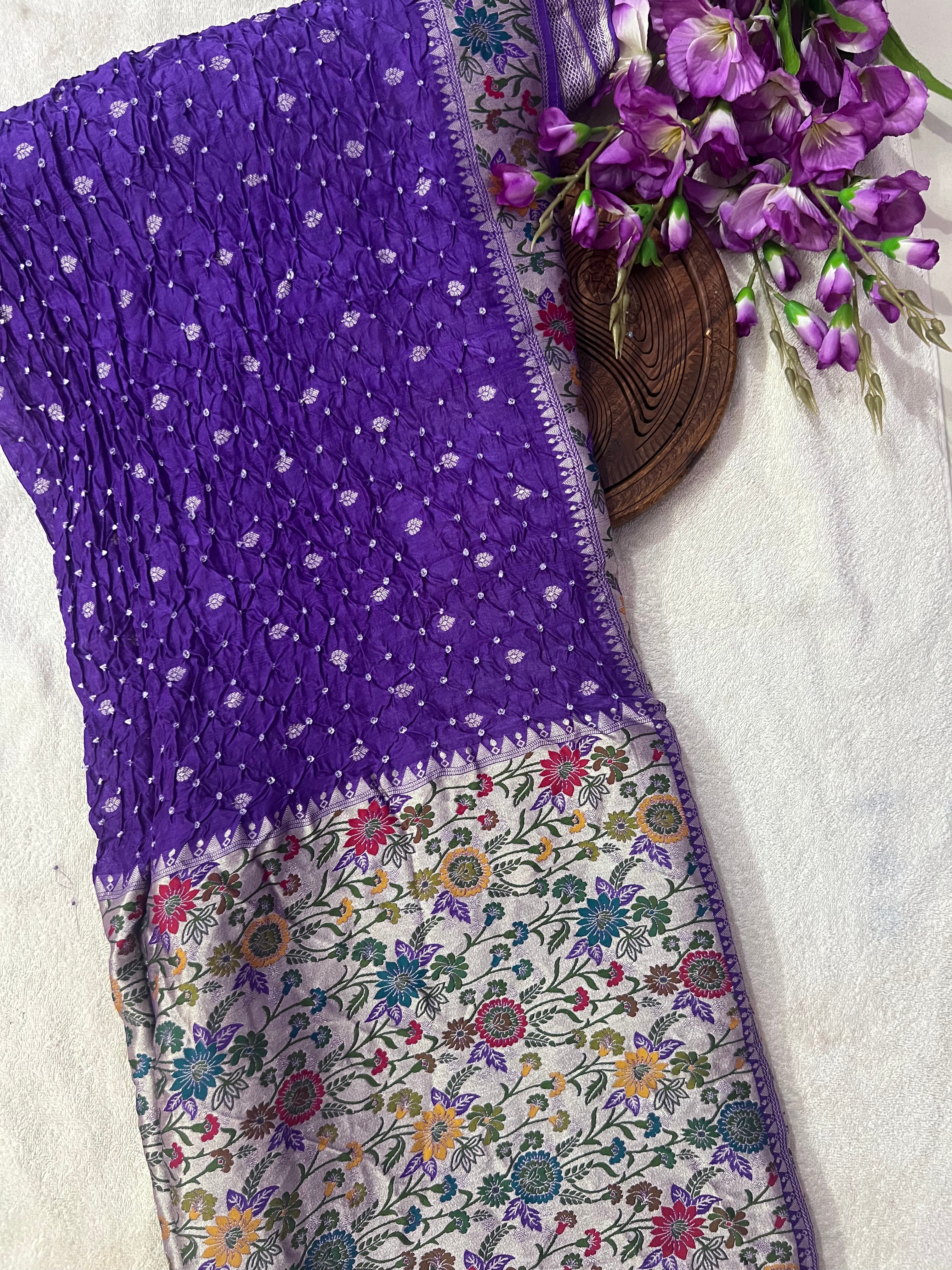 Tussar Bandhej Saree