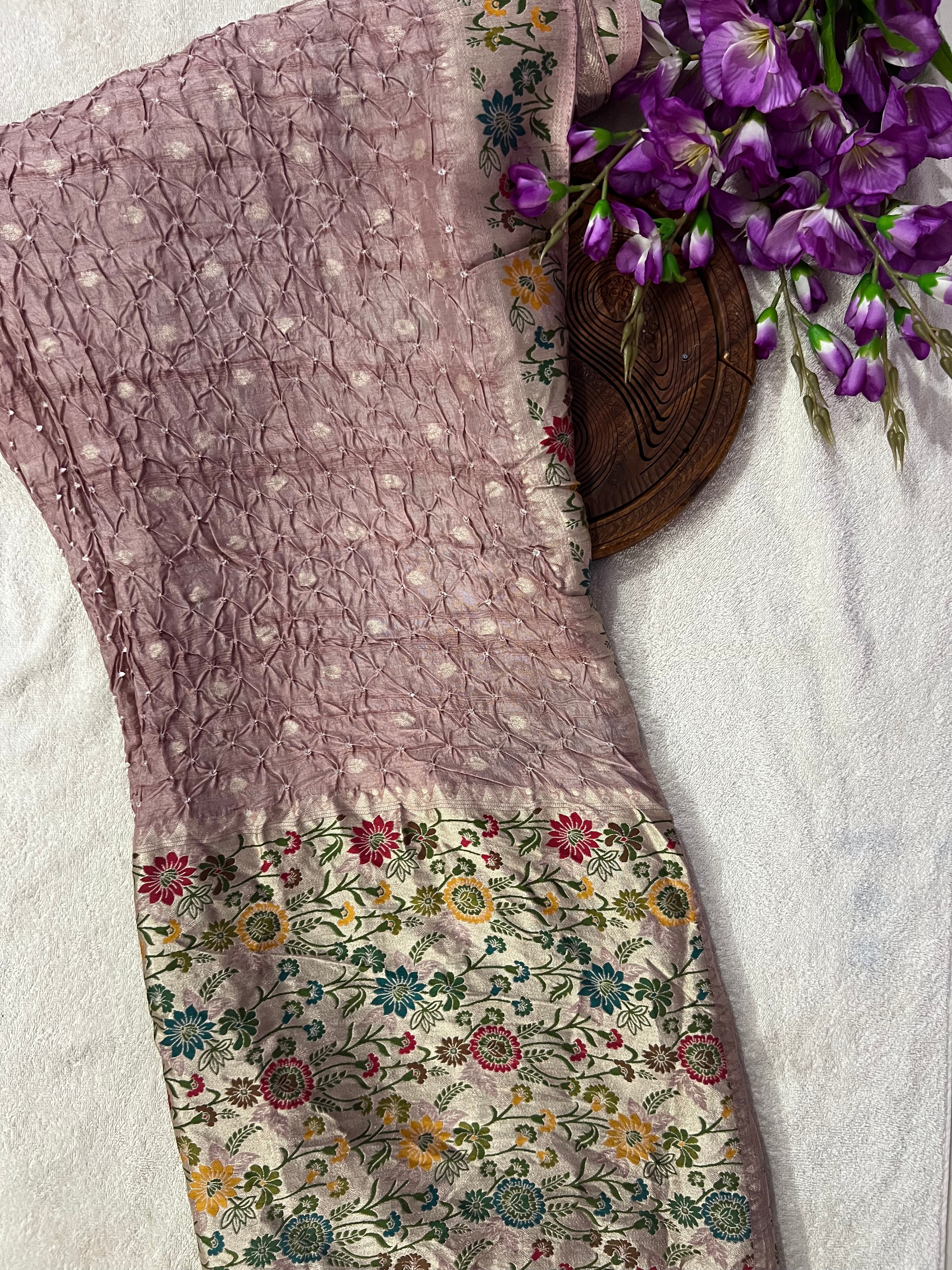 Tussar Bandhej Saree Main image