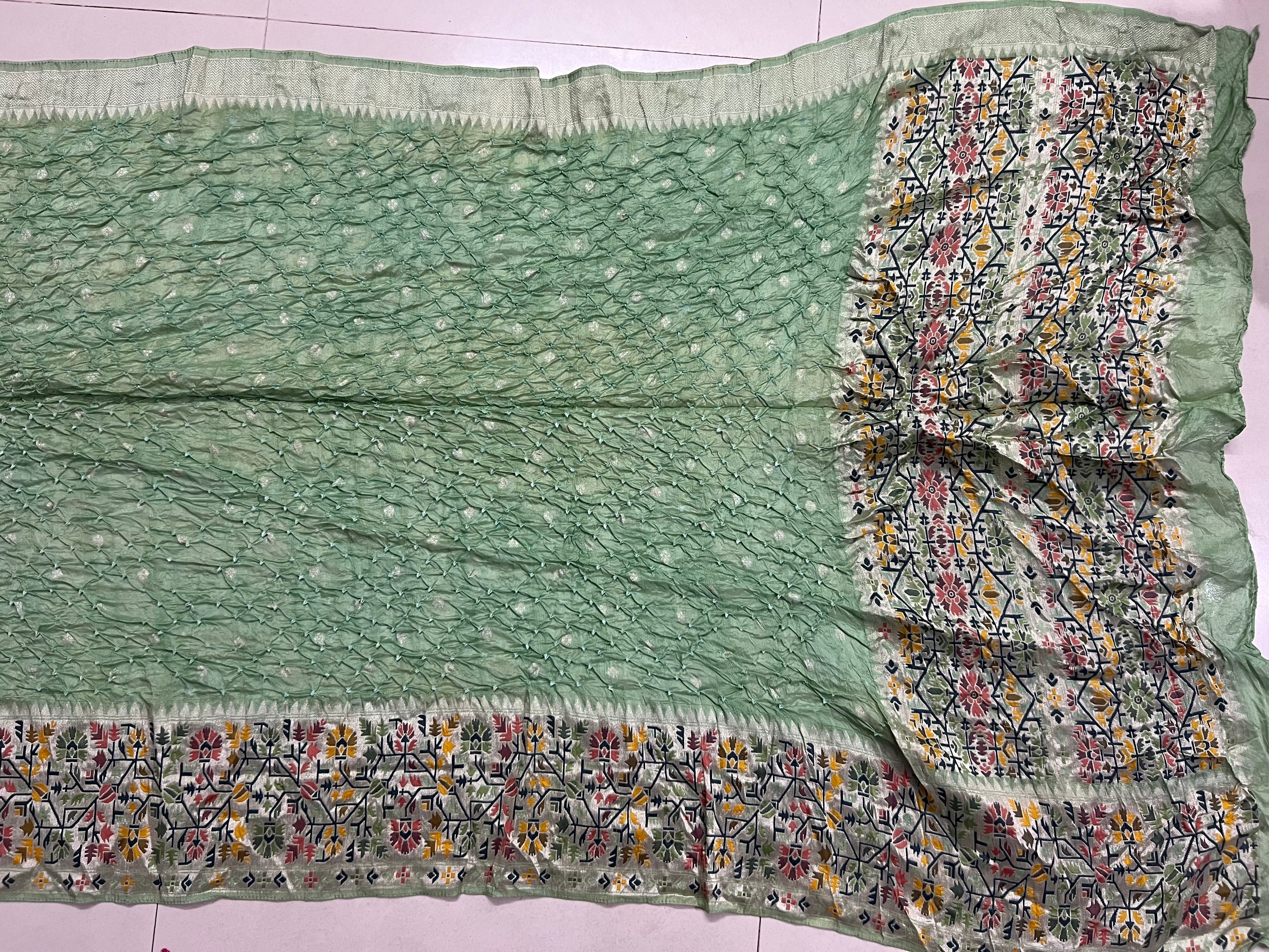 Tussar Bandhej Saree