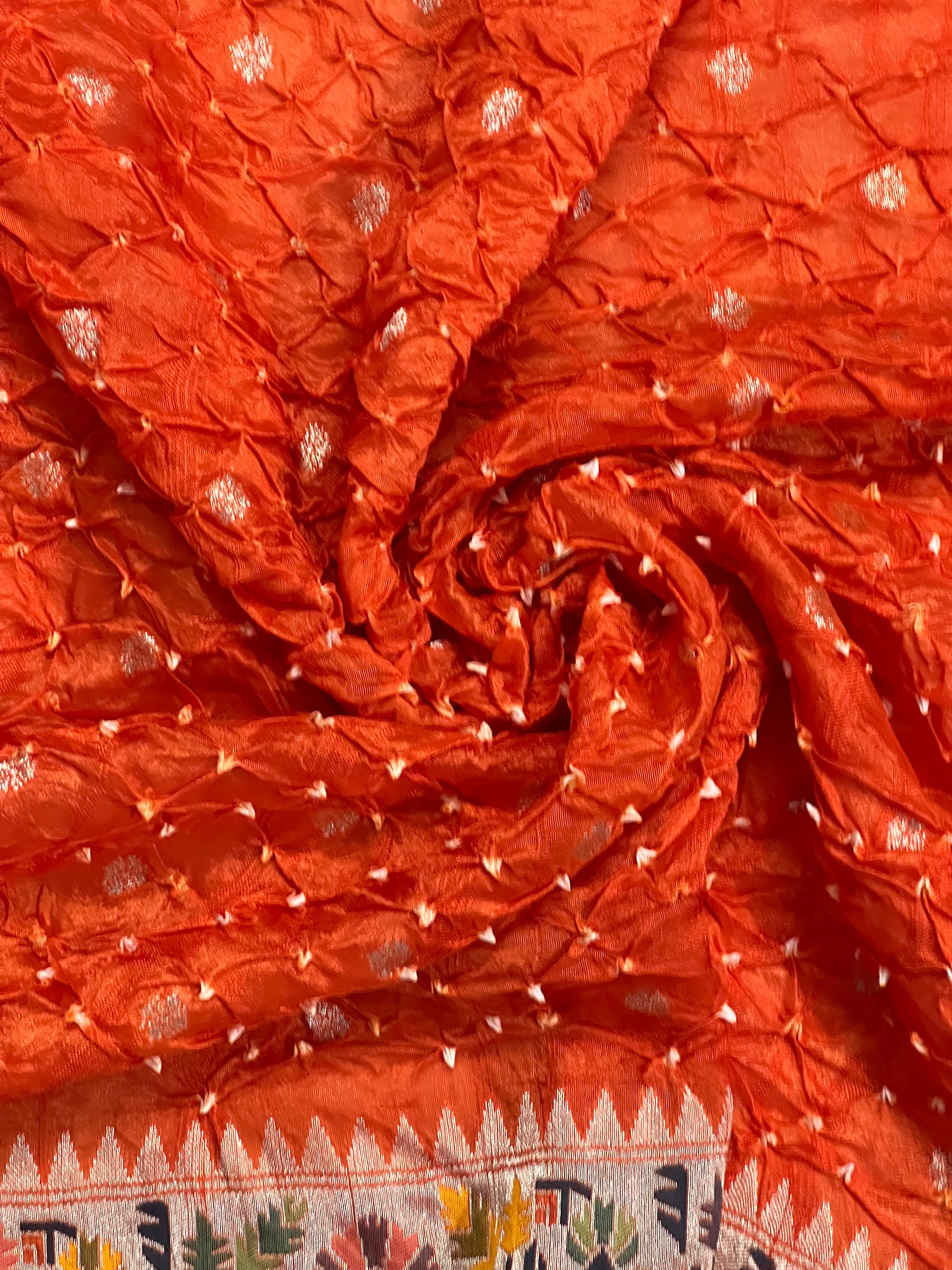 Tussar Bandhej Saree Secondary image