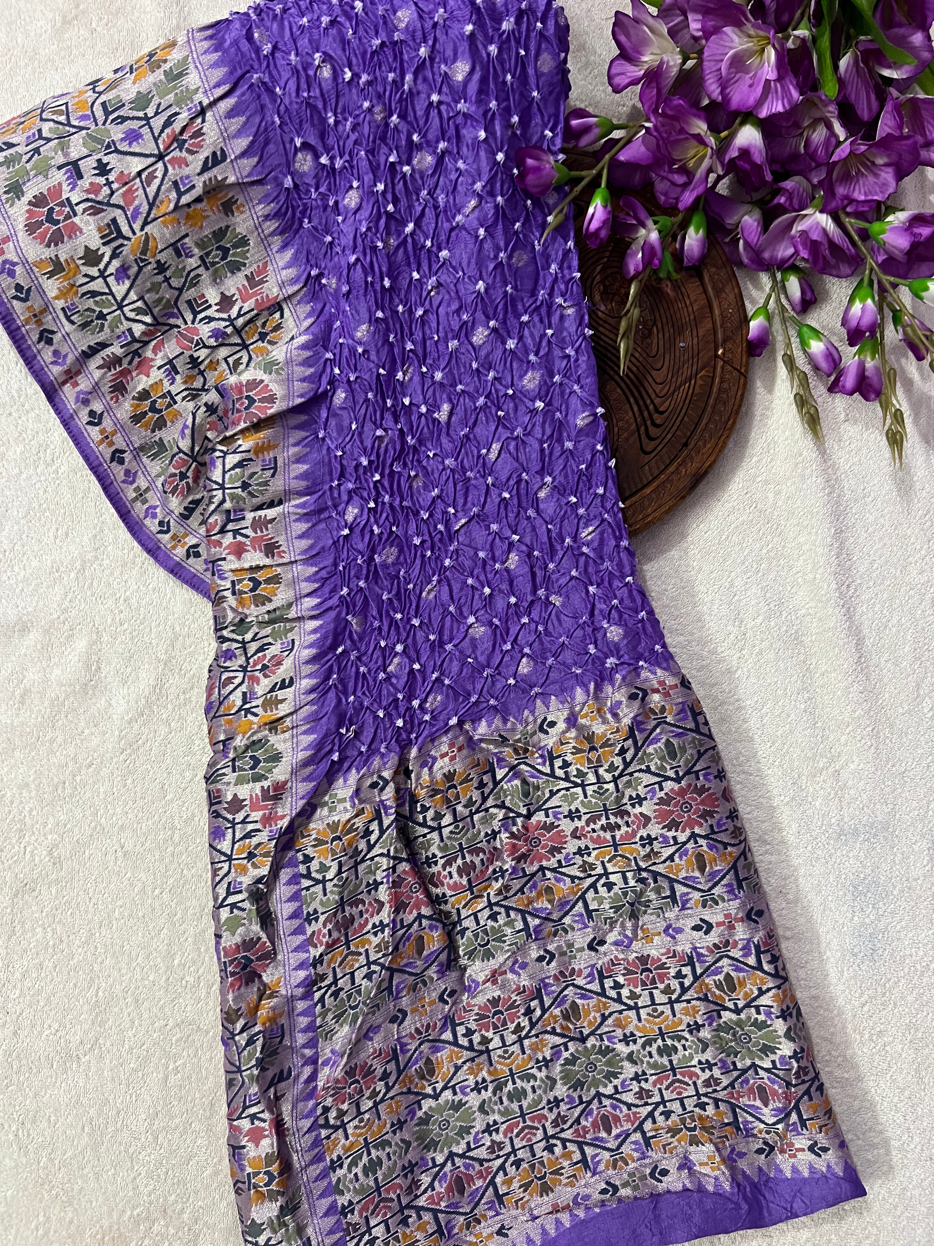 Tussar Bandhej Saree