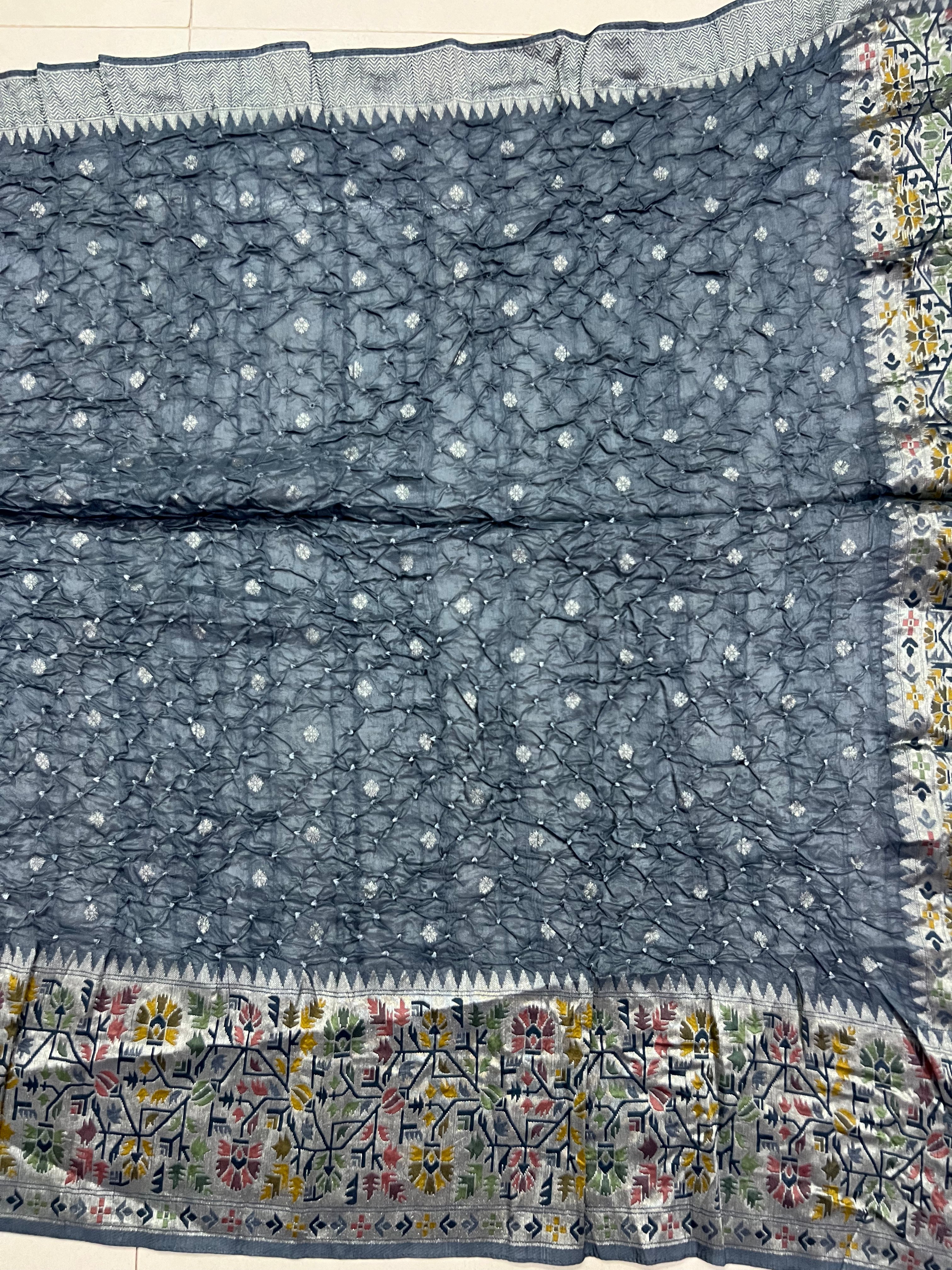 Tussar Bandhej Saree