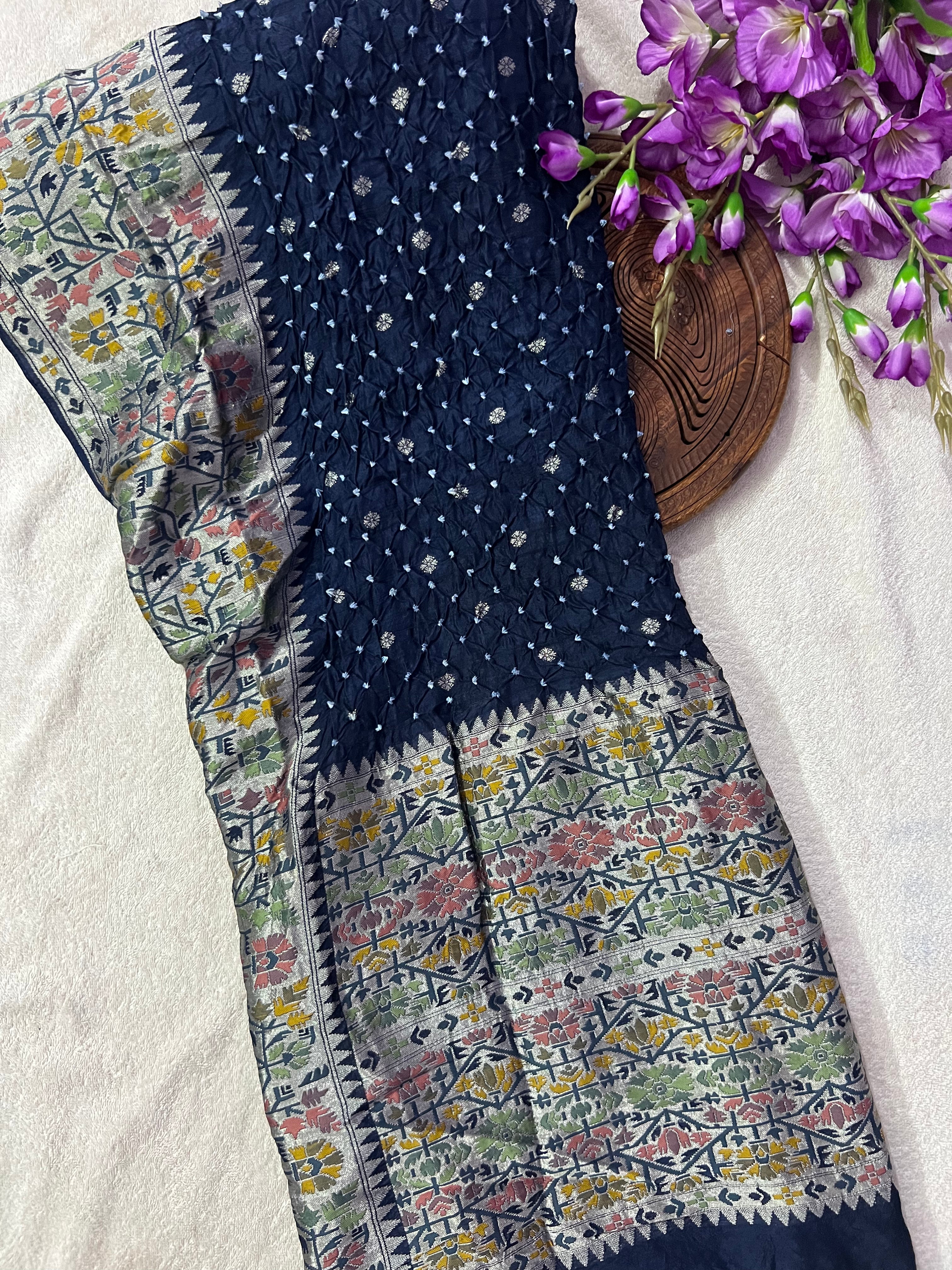 Tussar Bandhej Saree Main image