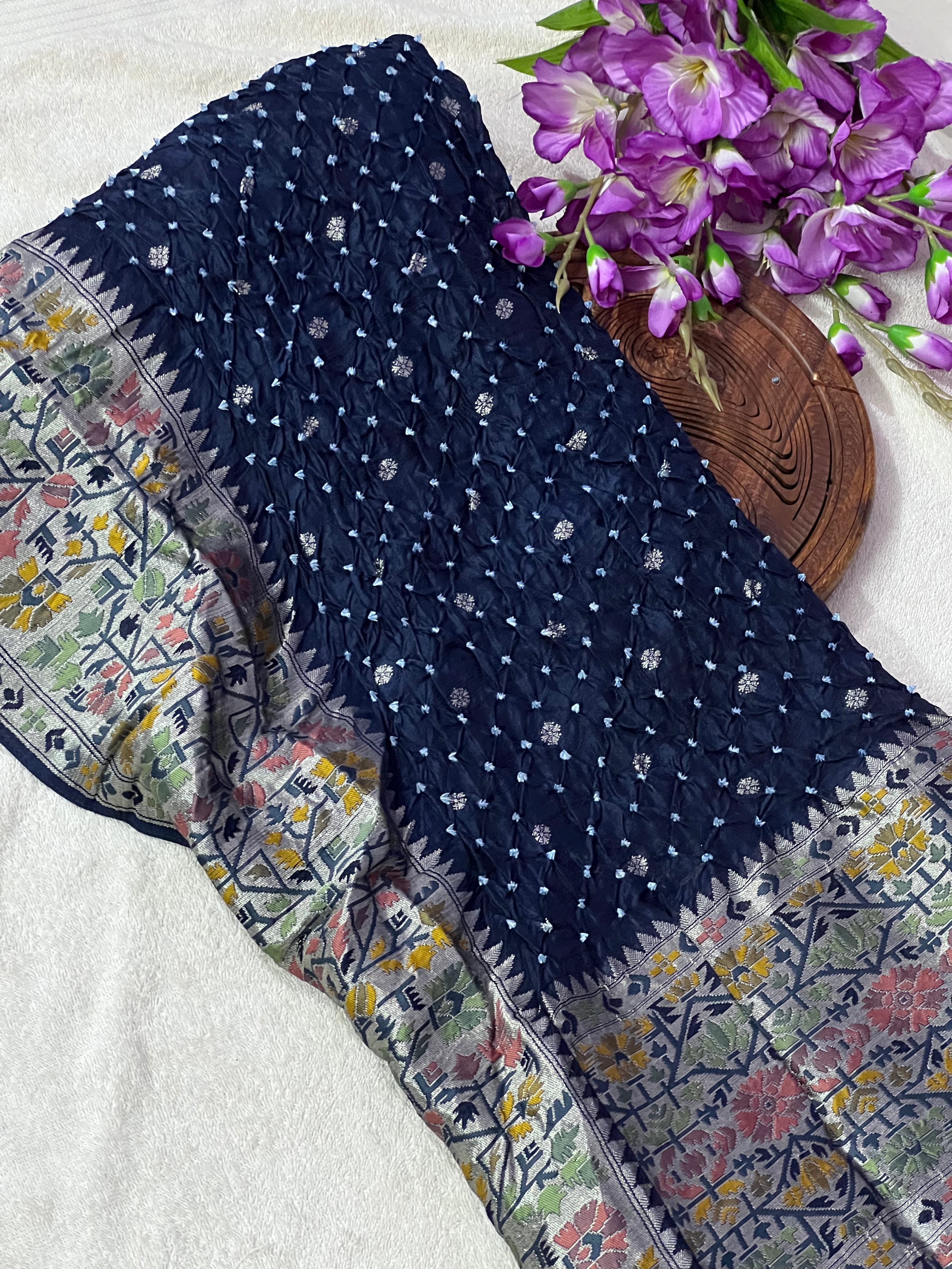 Tussar Bandhej Saree