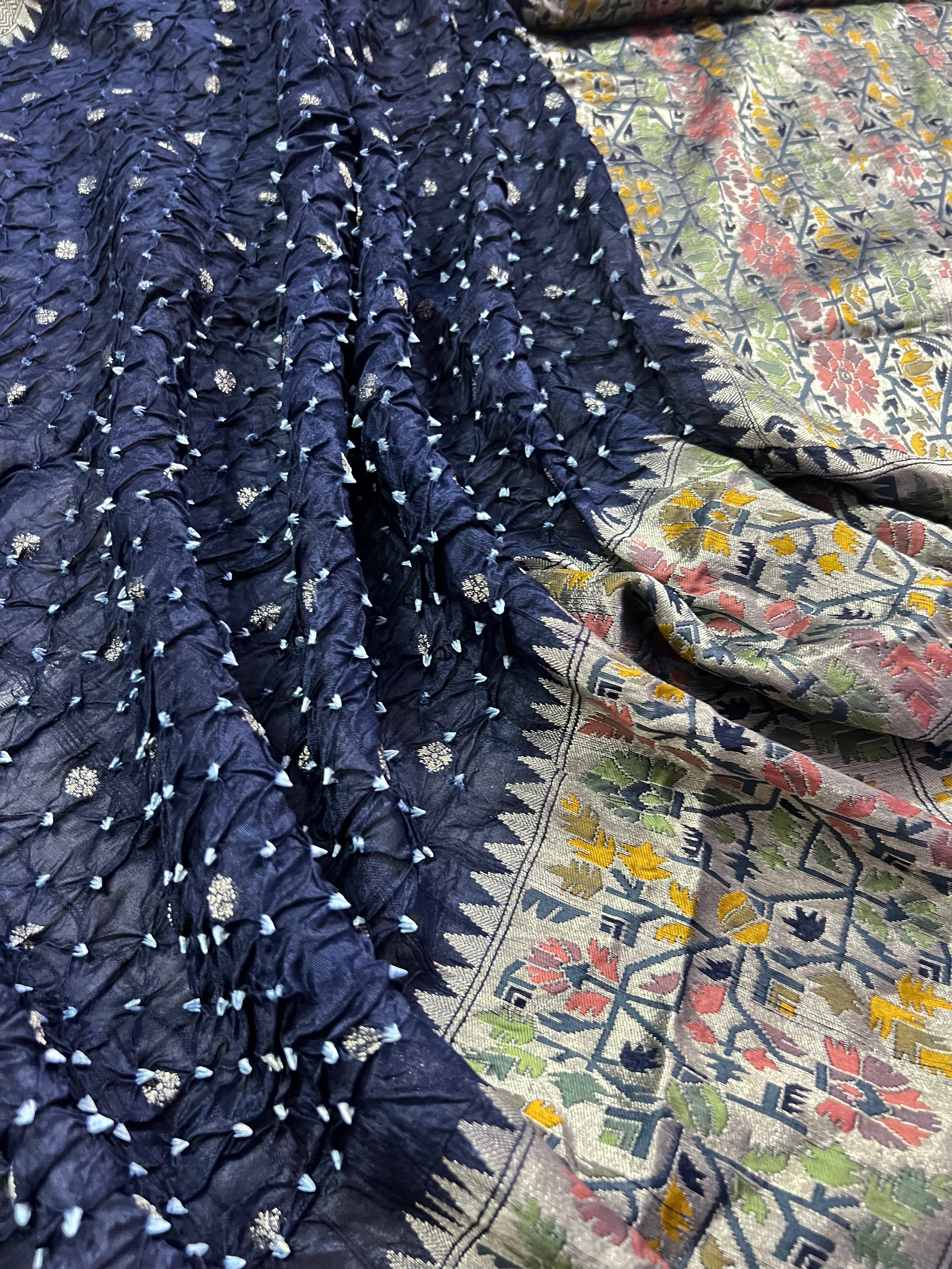 Tussar Bandhej Saree