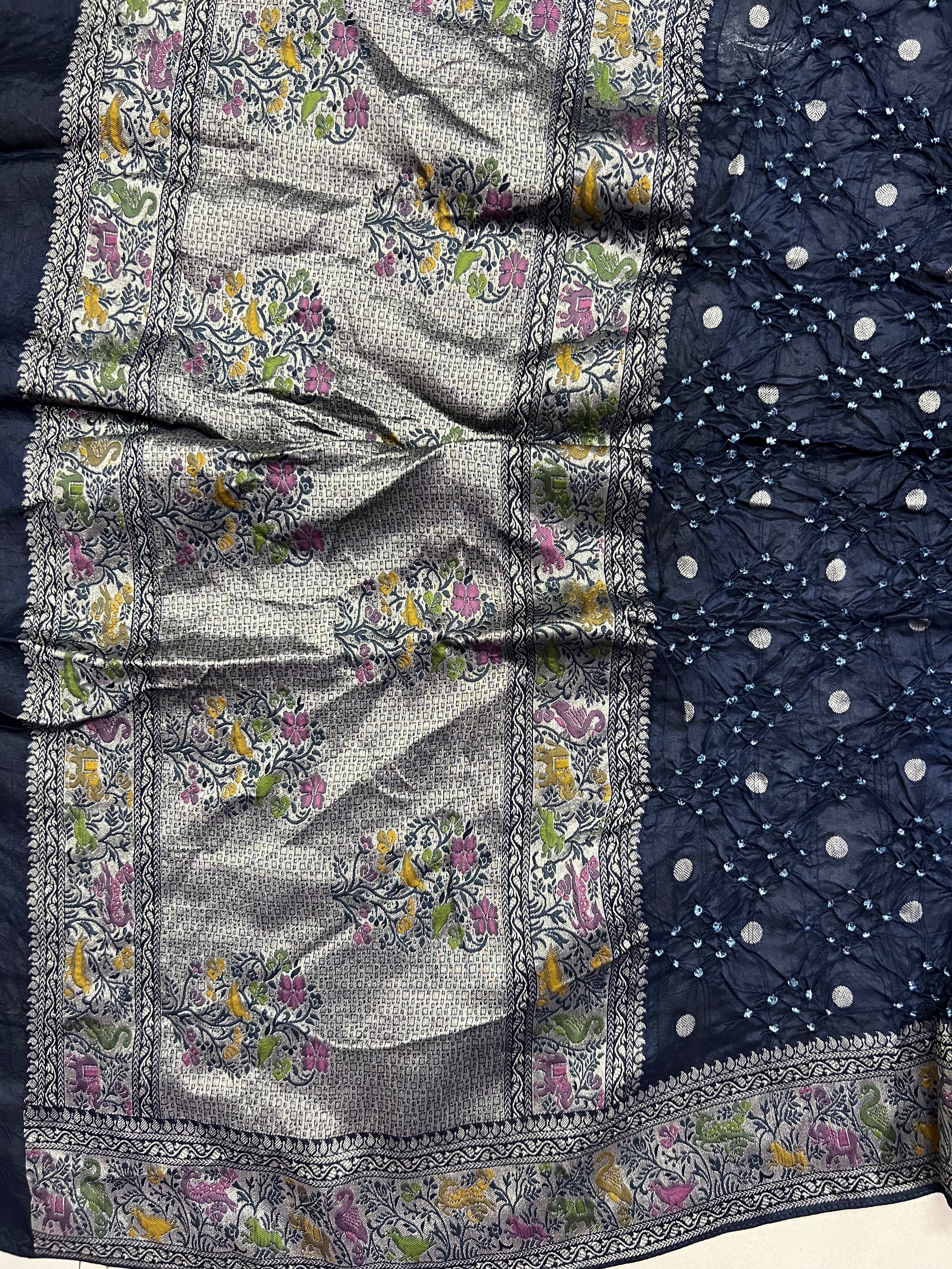 Tussar Bandhej Saree