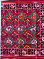 Handwoven Patola Silk Saree Elephant Designer