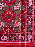 Handwoven Patola Silk Saree Elephant Designer