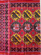 Handwoven Patola Silk Saree Elephant & Perrot Designer