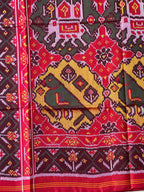Handwoven Patola Silk Saree Elephant & Perrot Designer
