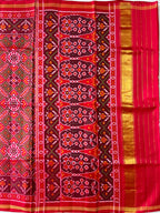 Handwoven Patola Silk Saree Manekchowk Green Dhoop Chaav