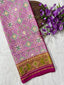 Baby pink navratna Handwoven Patola Silk Saree