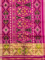 Baby pink navratna Handwoven Patola Silk Saree