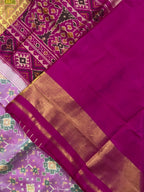 Baby pink navratna Handwoven Patola Silk Saree