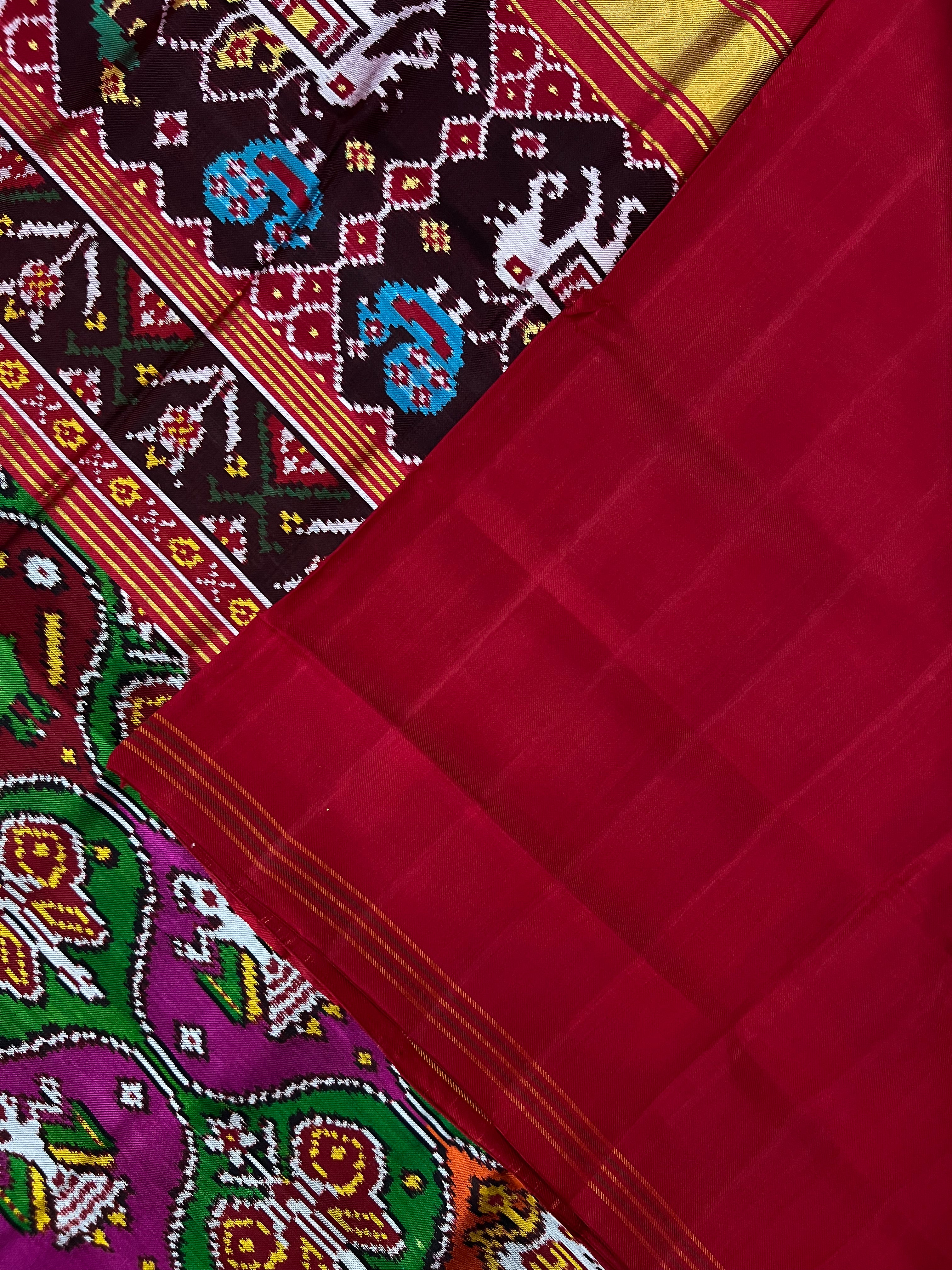 Twill Weaving Handwoven Patola Silk Saree