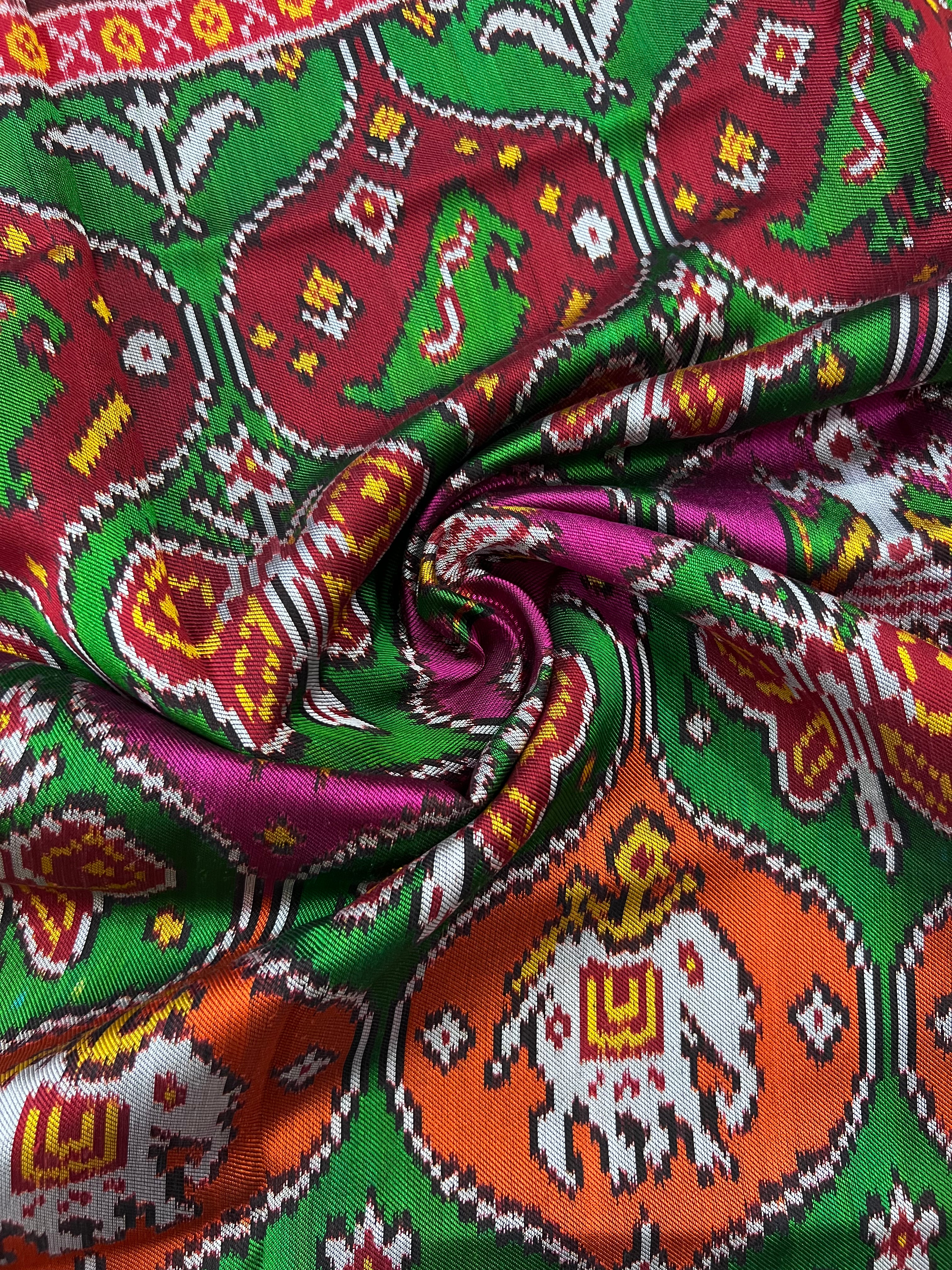 Twill Weaving Handwoven Patola Silk Saree