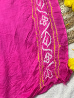 Gaji Silk Bandhej Saree Plain