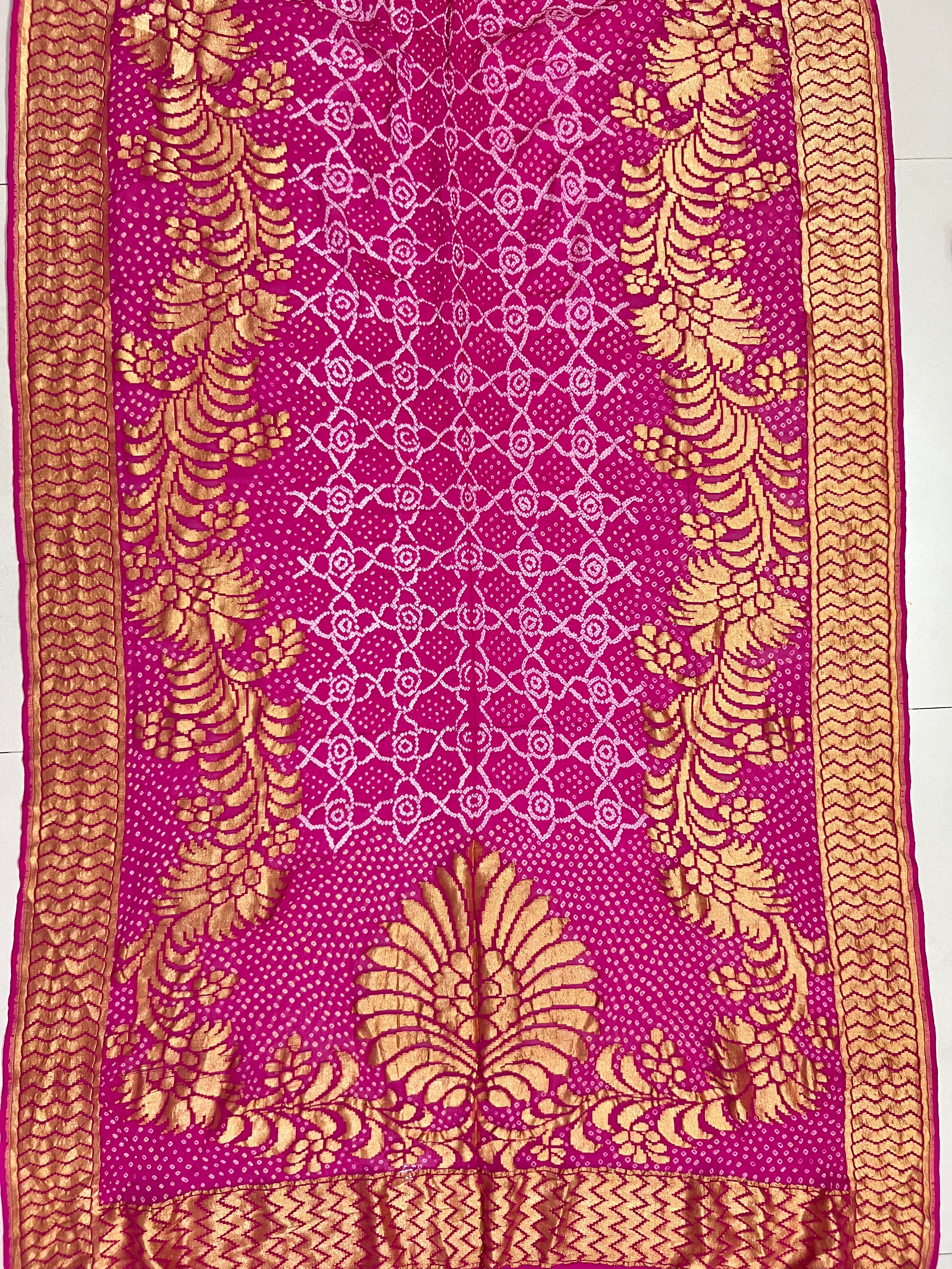 Georgette Handloom Bandhej Saree