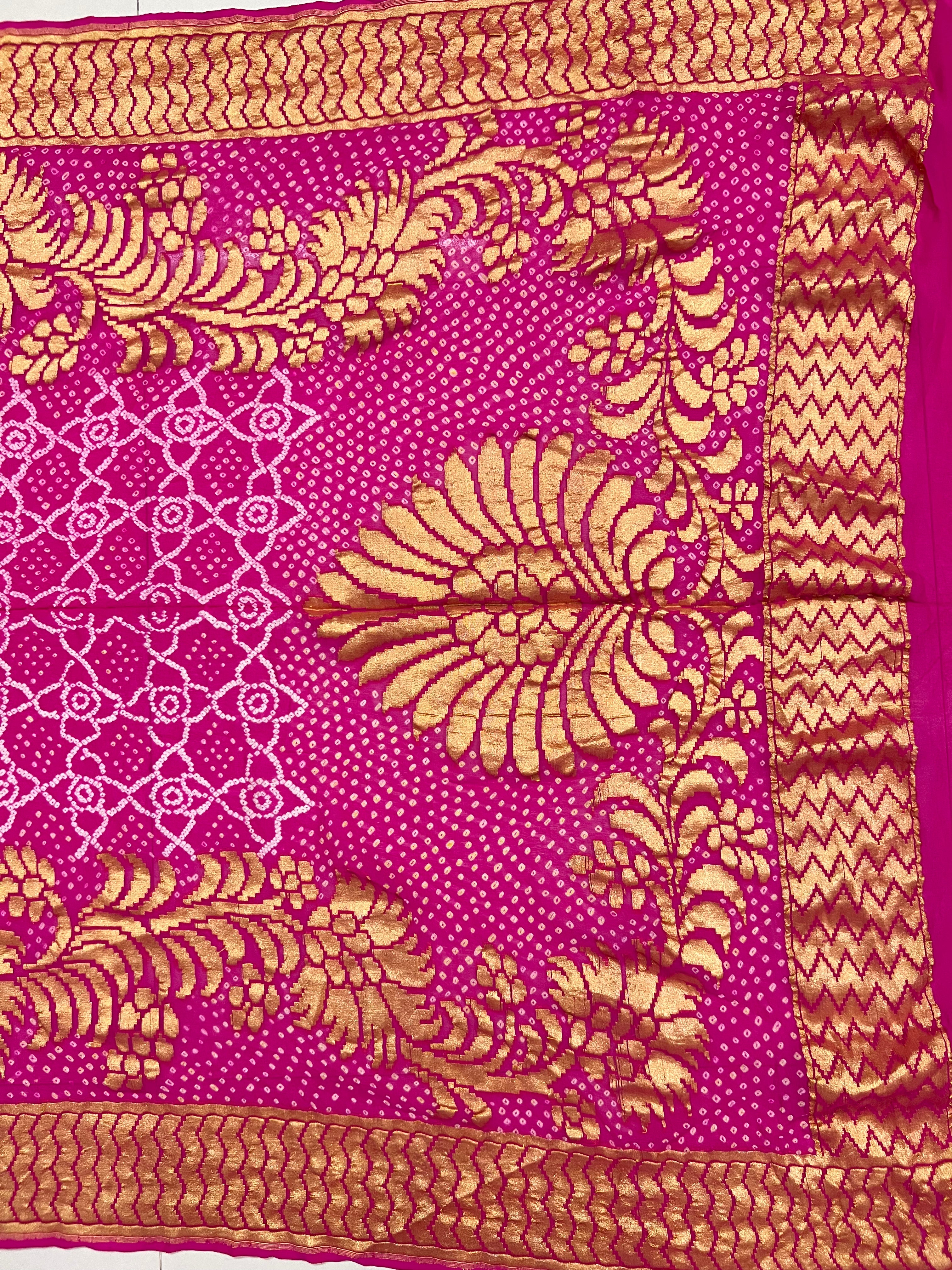 Georgette Handloom Bandhej Saree