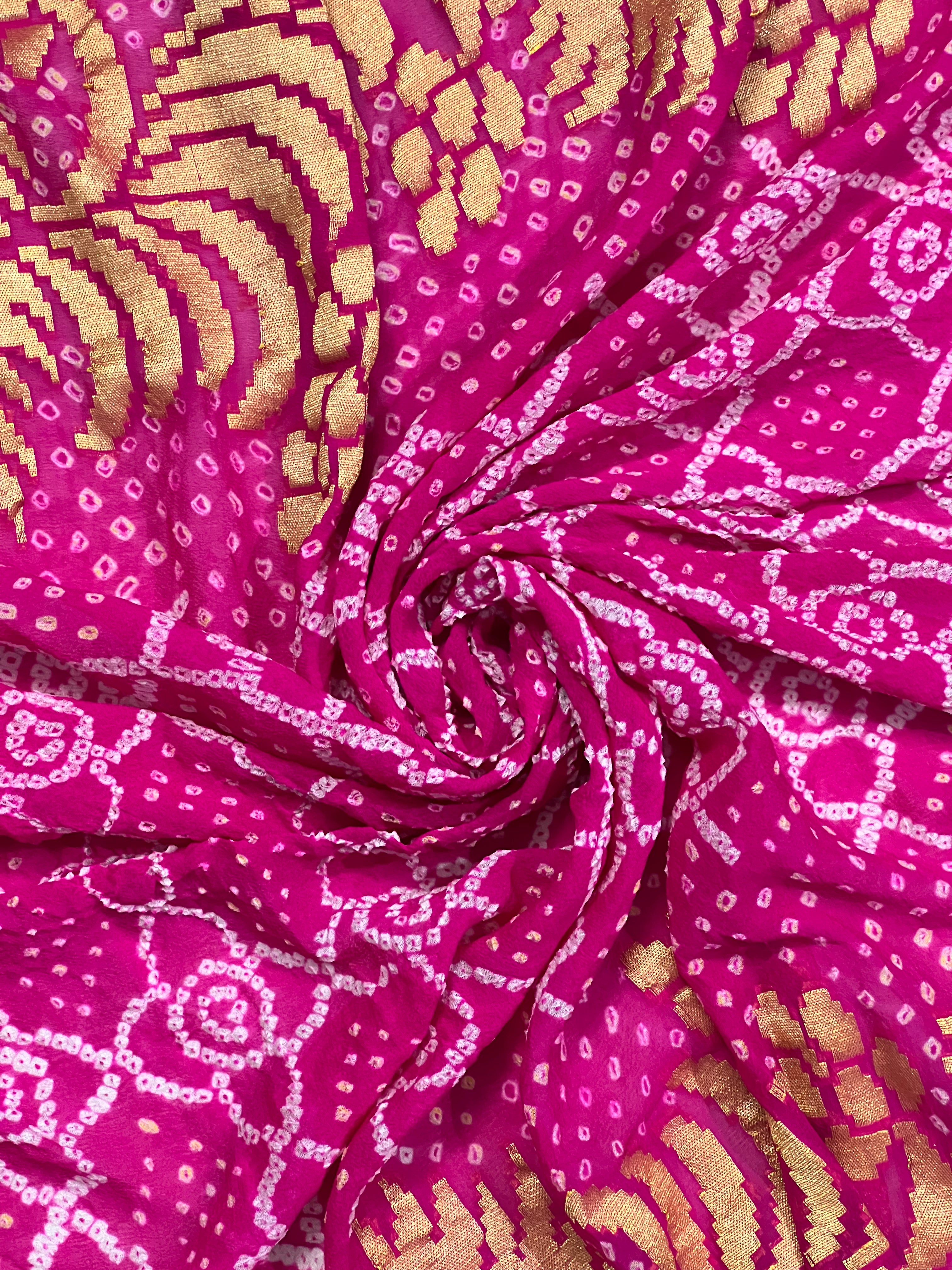 Georgette Handloom Bandhej Saree