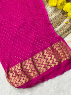 Georgette Handloom Bandhej Saree