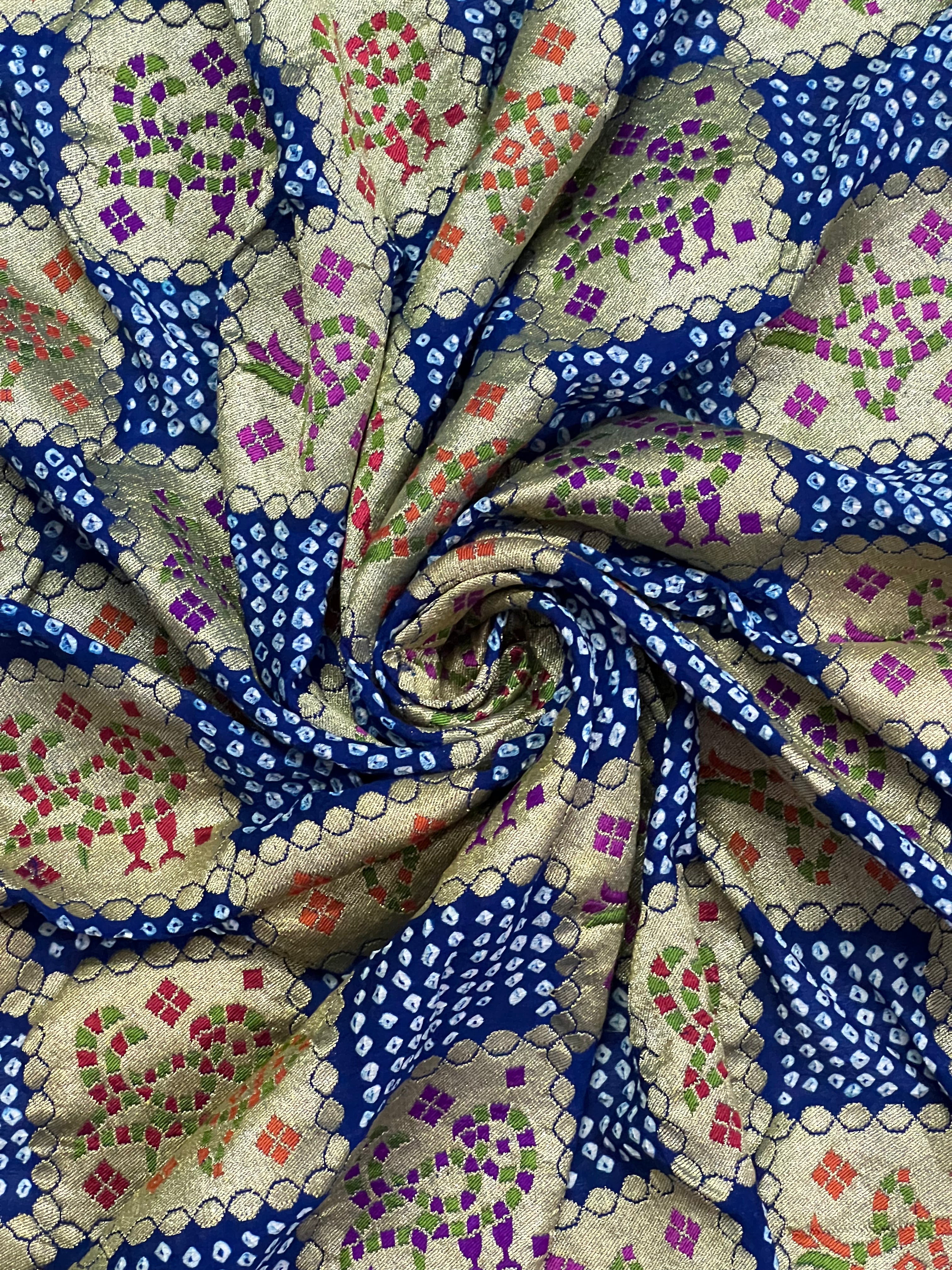 Georgette Handloom Bandhej Saree Secondary image