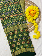 Georgette Minakari Handloom Bandhej Saree