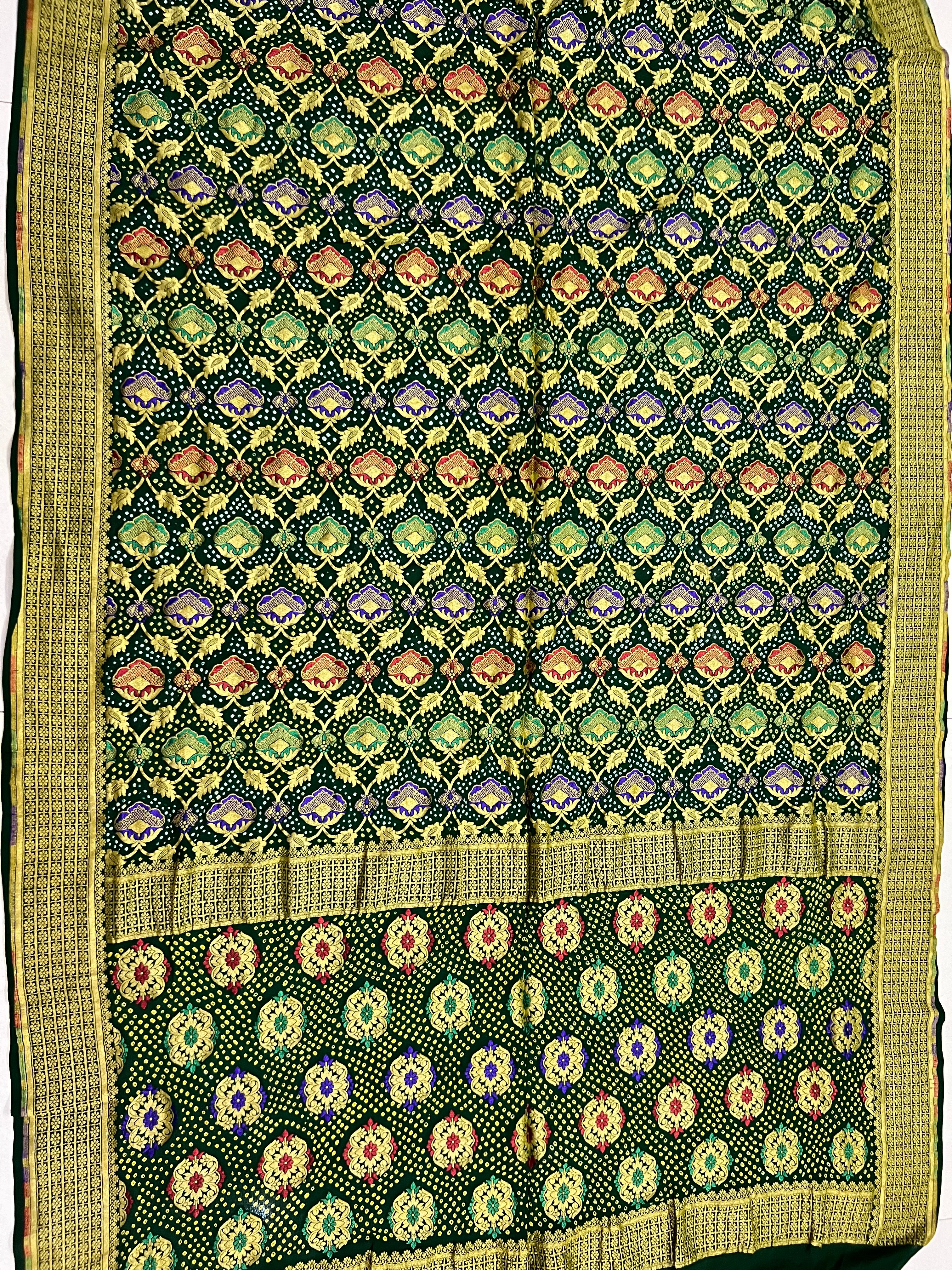 Georgette Minakari Handloom Bandhej Saree
