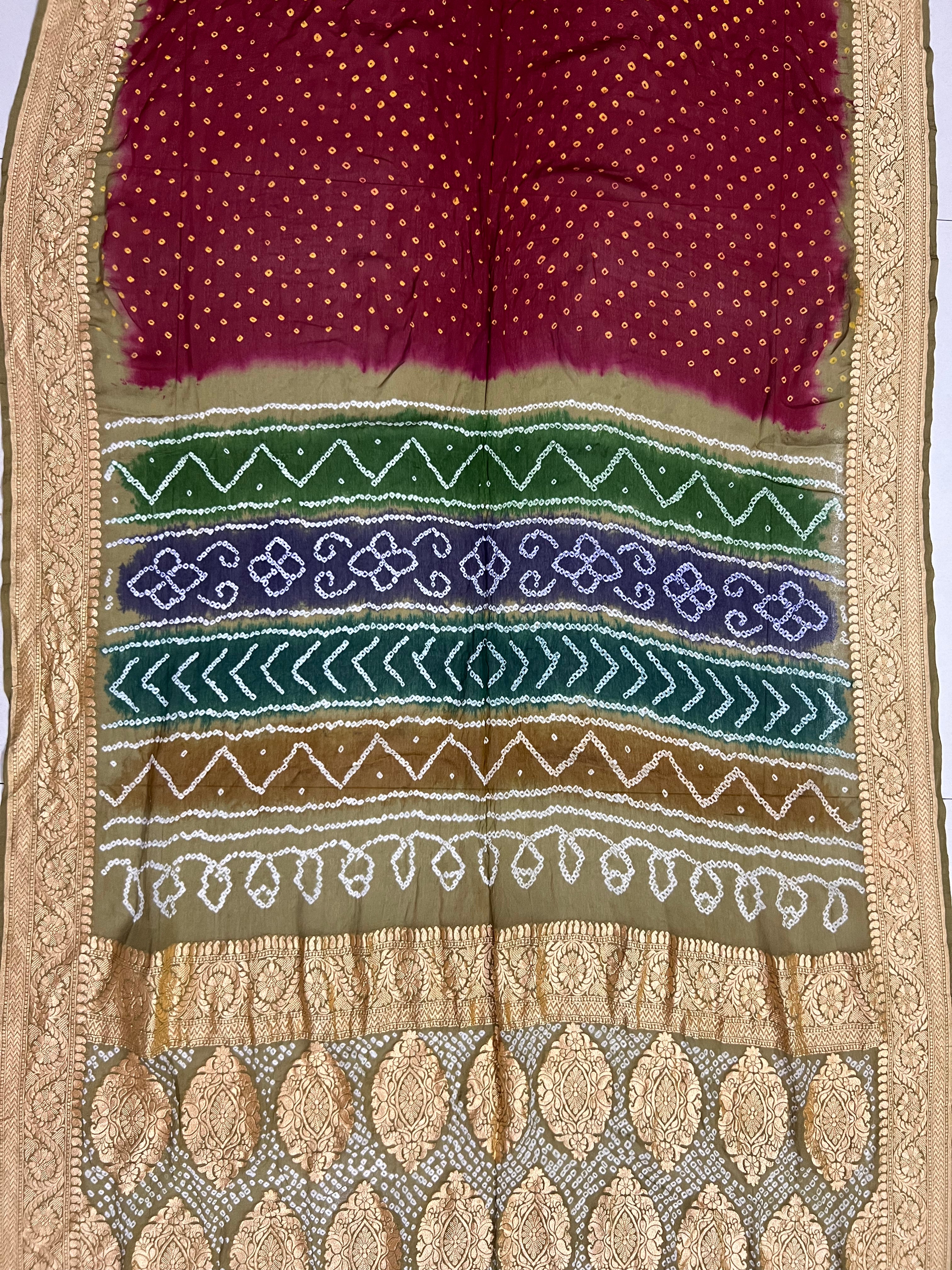 Georgette Handloom Bandhej Saree