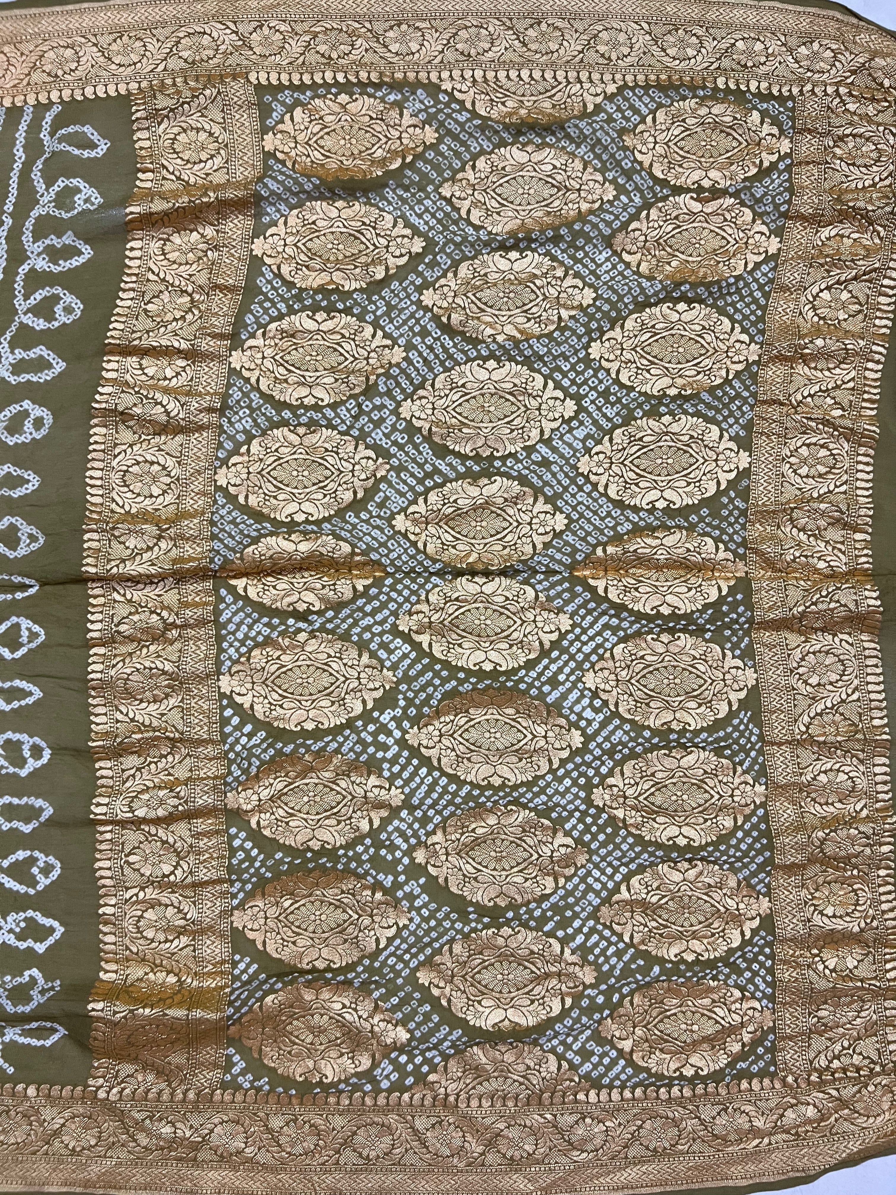 Georgette Handloom Bandhej Saree