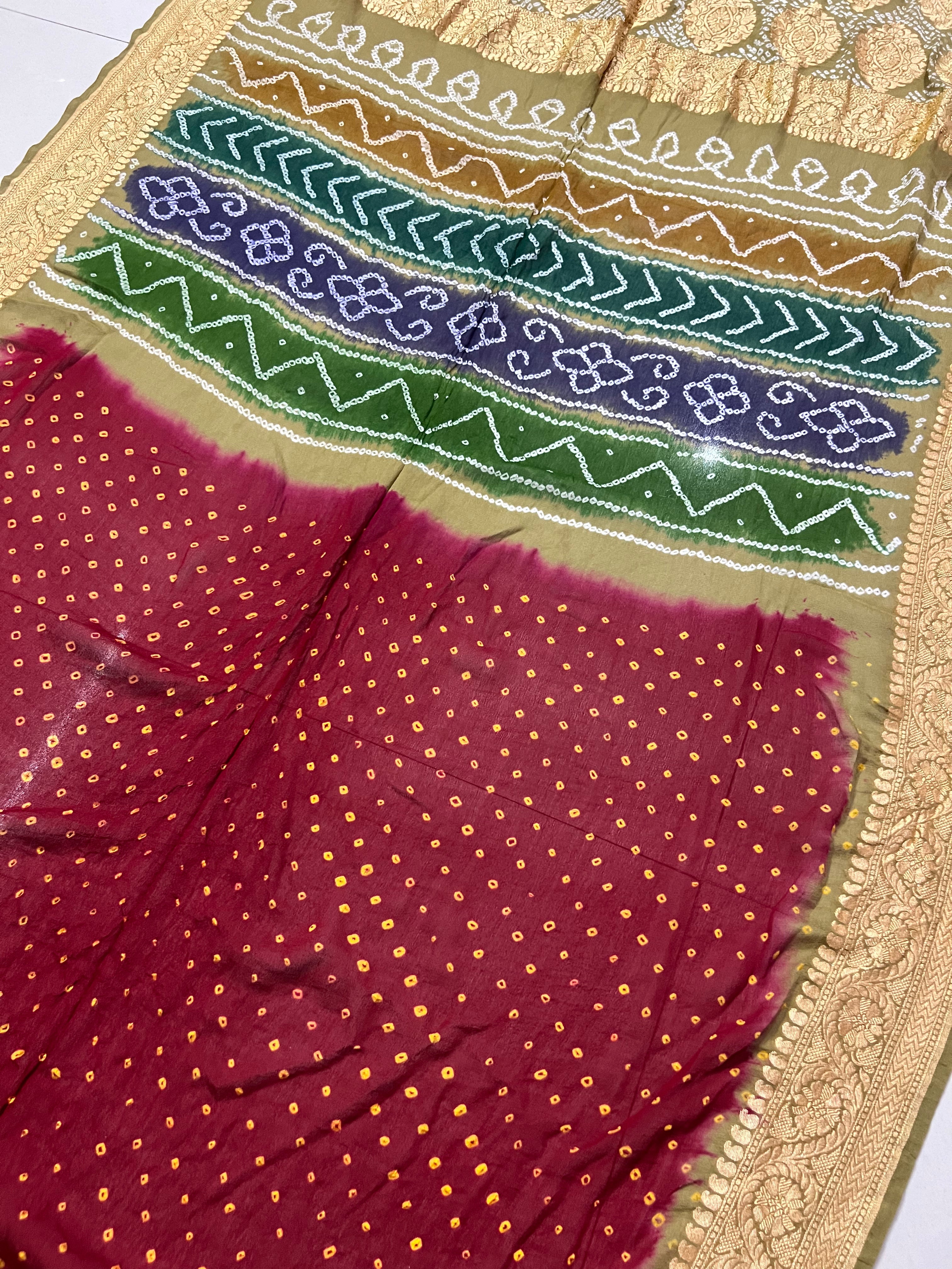 Georgette Handloom Bandhej Saree