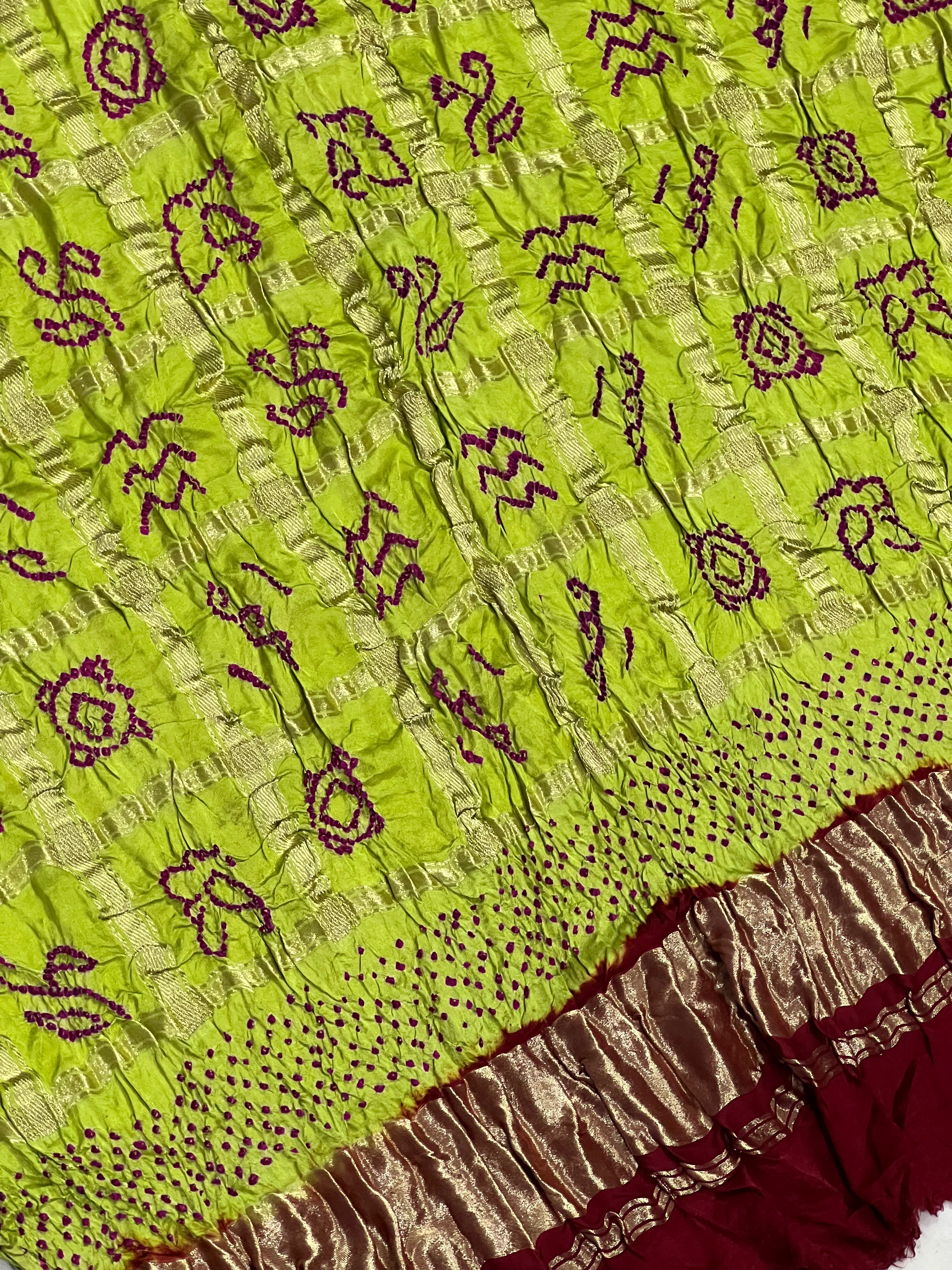 Gaji Silk Checks Bandhej Dupatta