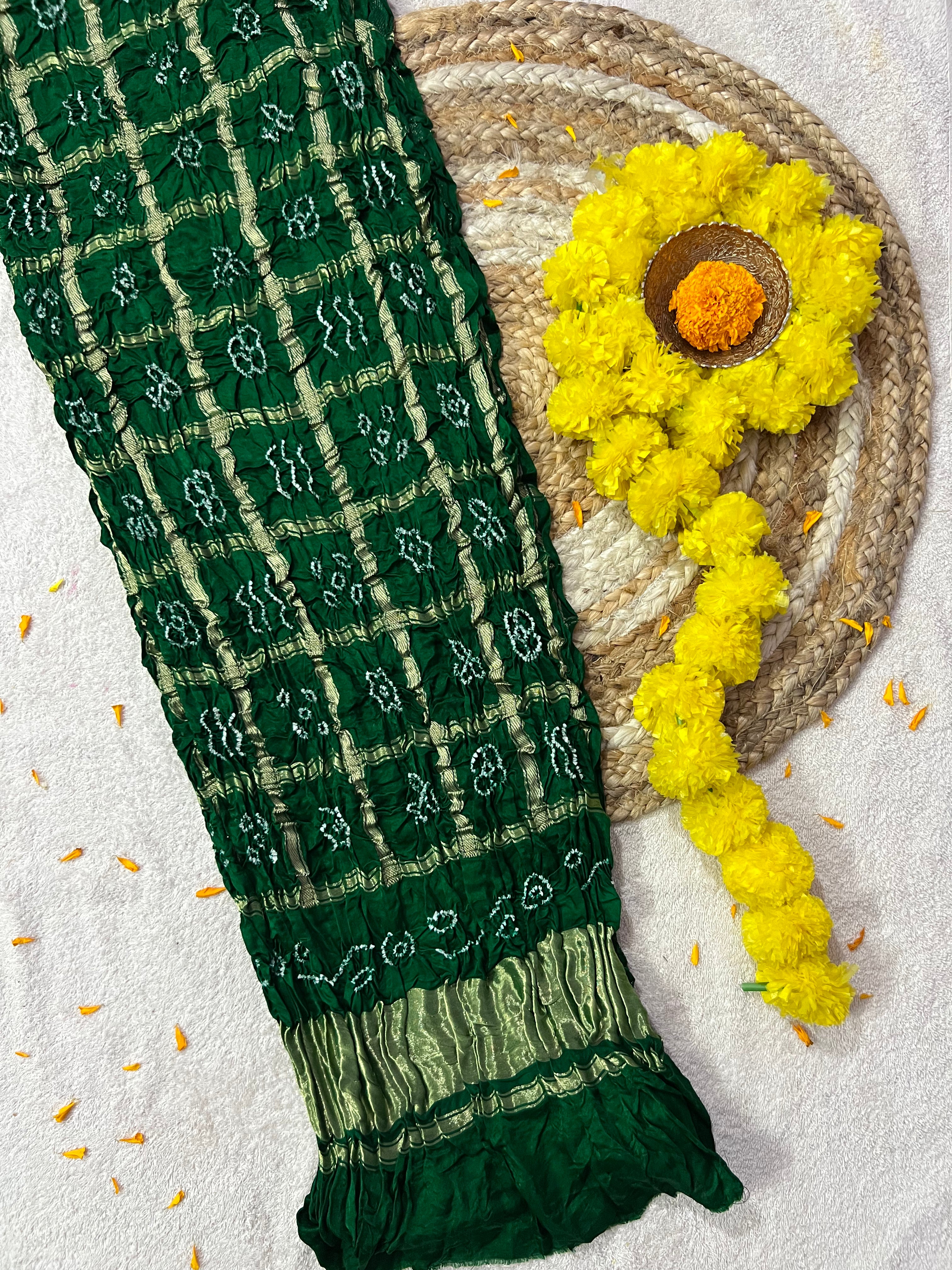 Gaji Silk Checks Bandhej Dupatta Main image