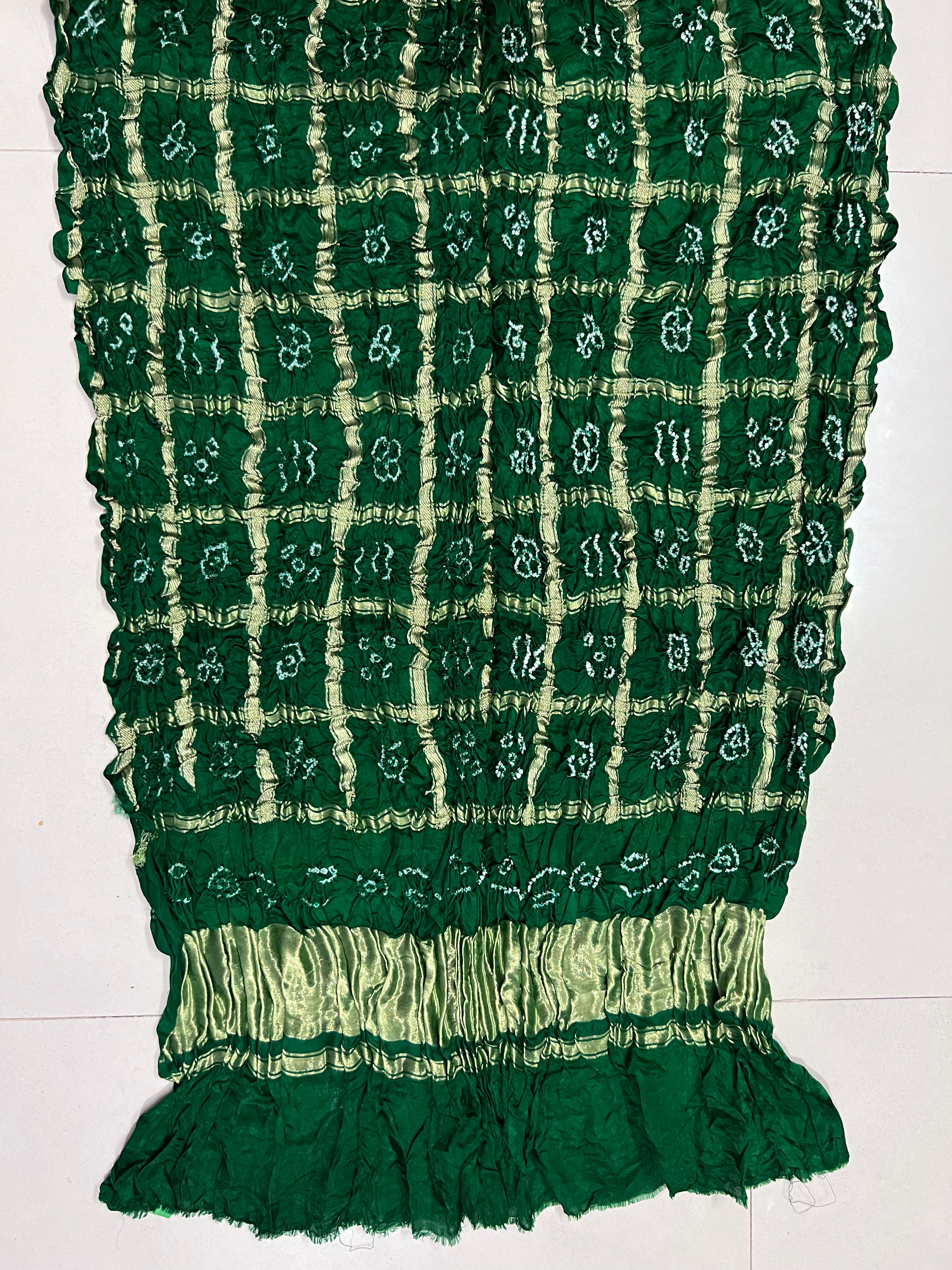 Gaji Silk Checks Bandhej Dupatta