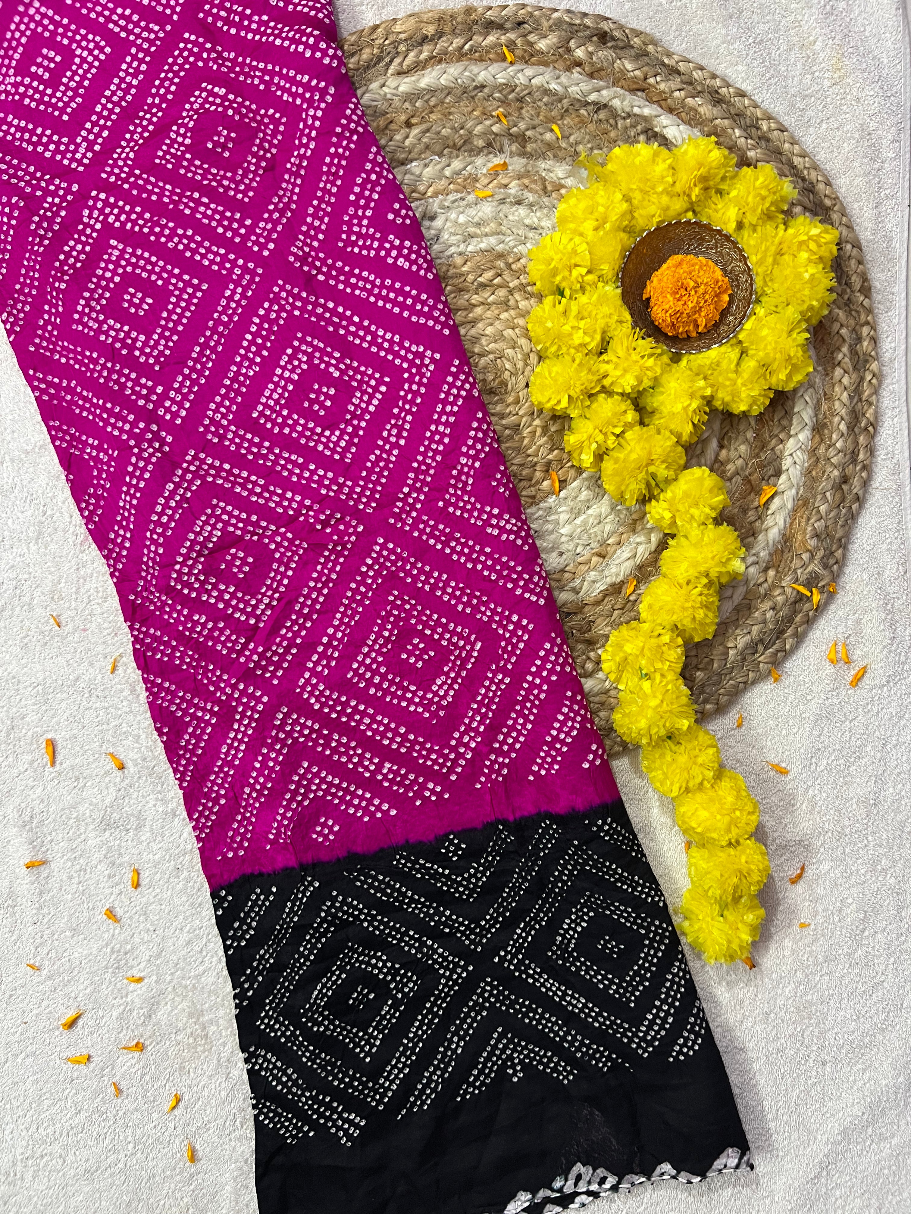 Gaji Silk Bandhej Dupatta