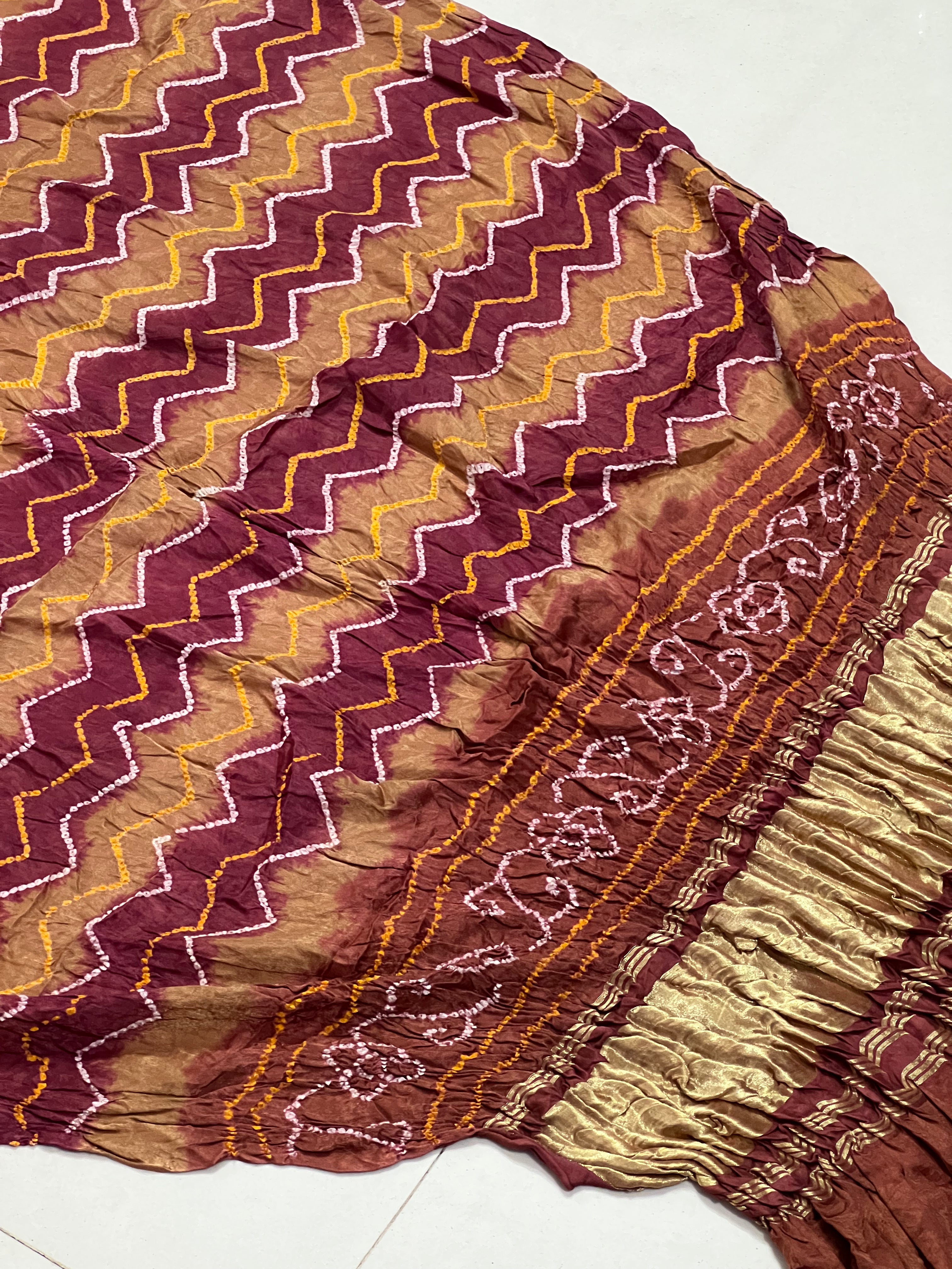 Gaji Silk Bandhej Dupatta